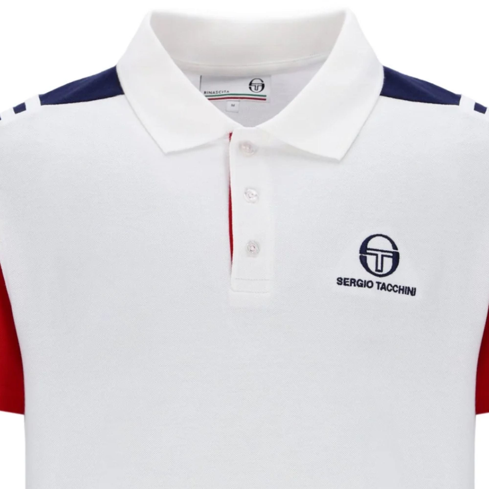 Sergio Tacchini Drive Polo Shirt - White/Adrenaline Rush