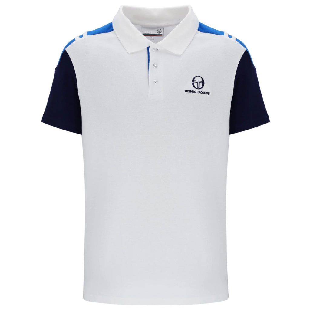 Sergio Tacchini Drive Polo Shirt - White/Blue