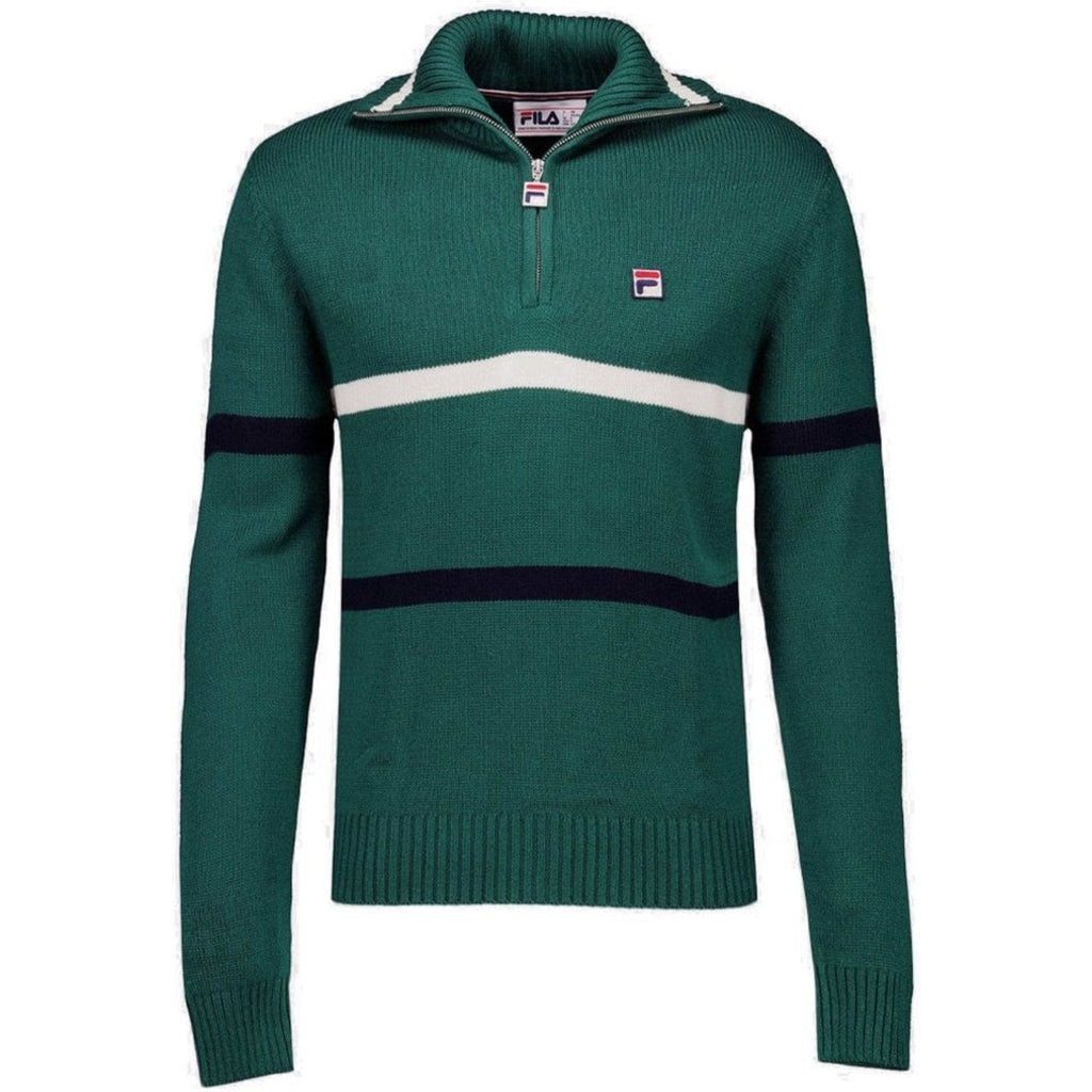 Fila Vintage Camilo Knitted Half Zip Jumper - Rainforest