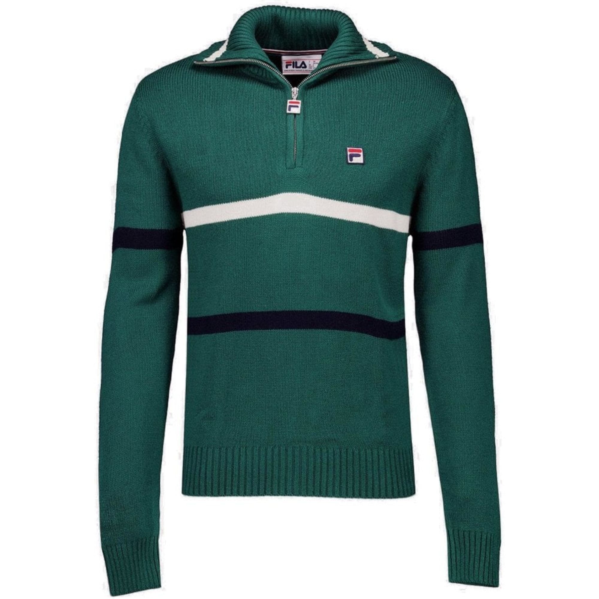 Fila Vintage Camilo Knitted Half Zip Jumper - Rainforest