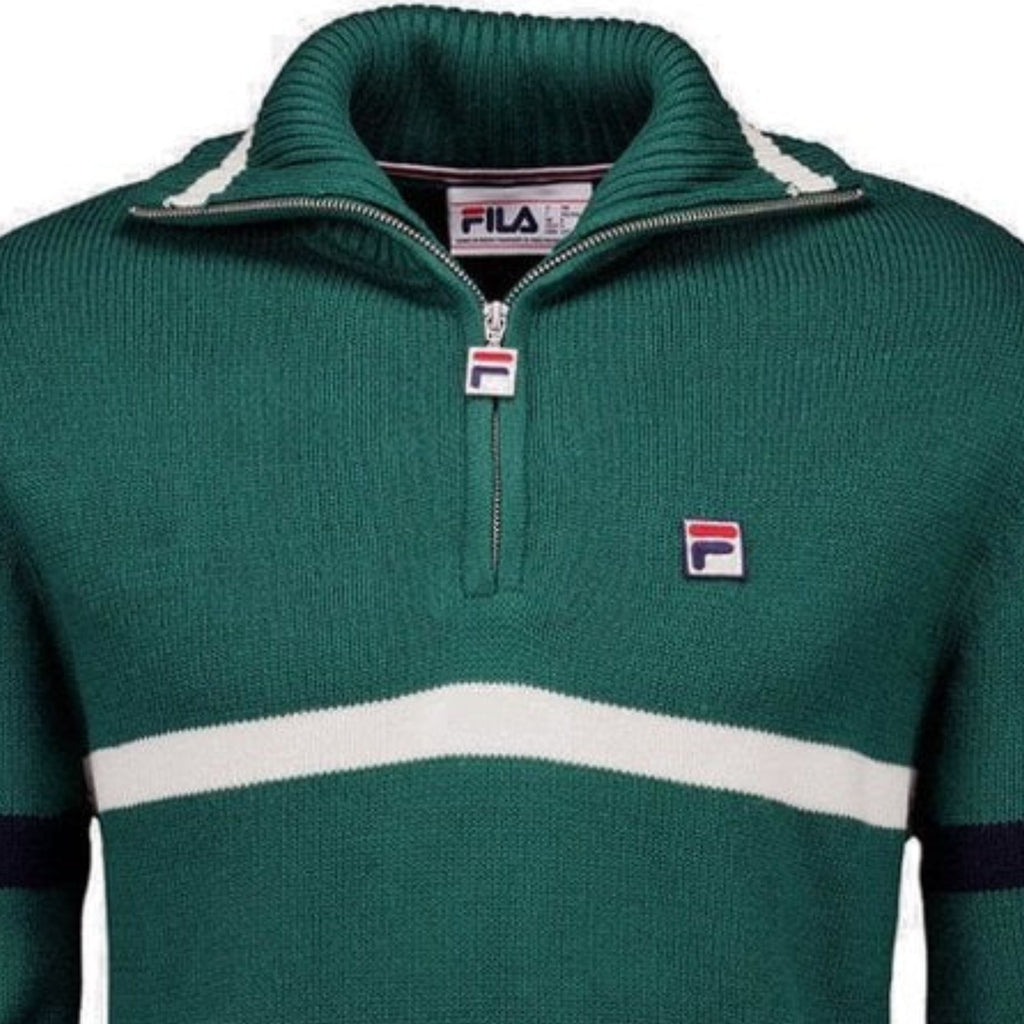Fila Vintage Camilo Knitted Half Zip Jumper - Rainforest