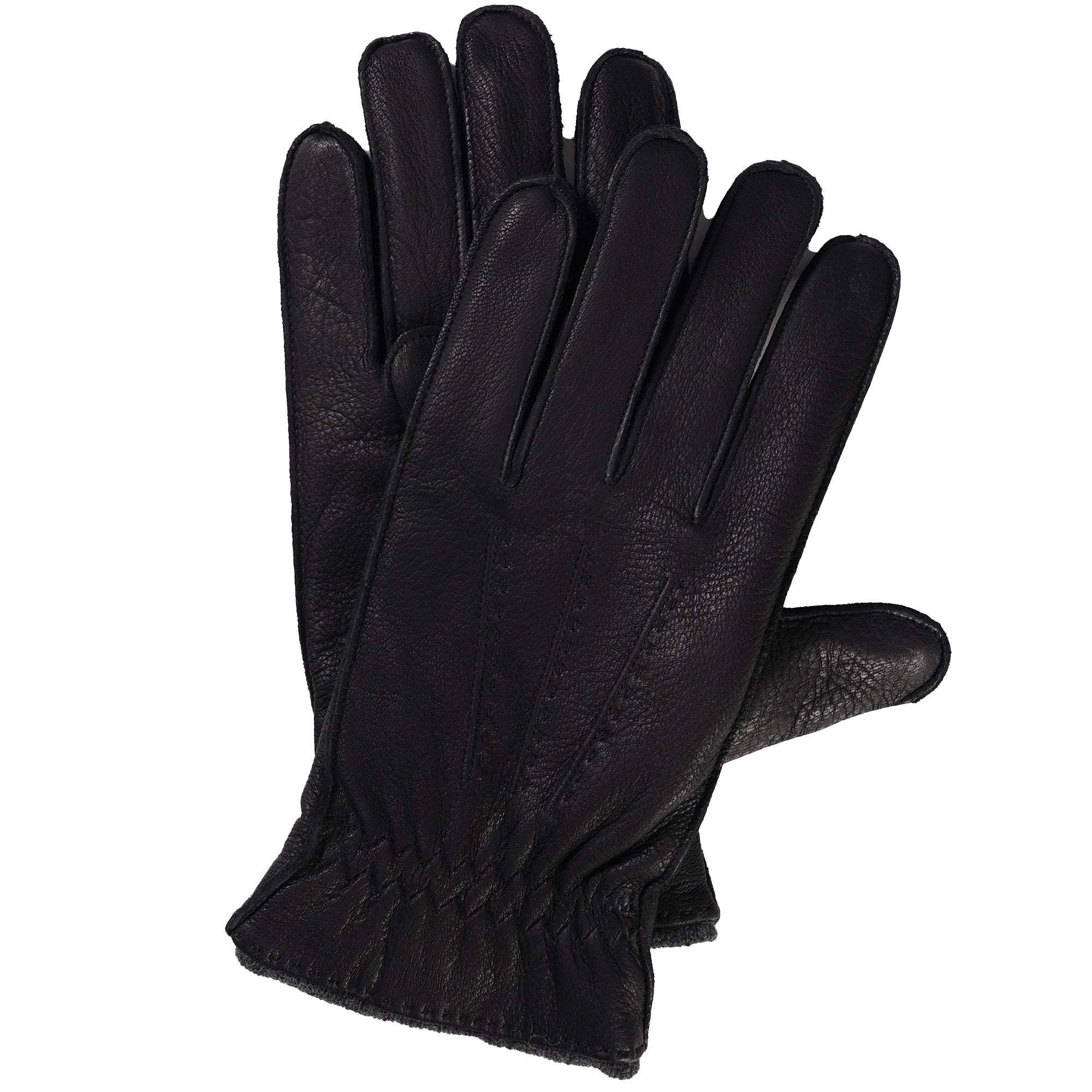 Dents Deerskin Gloves - Black/Grey