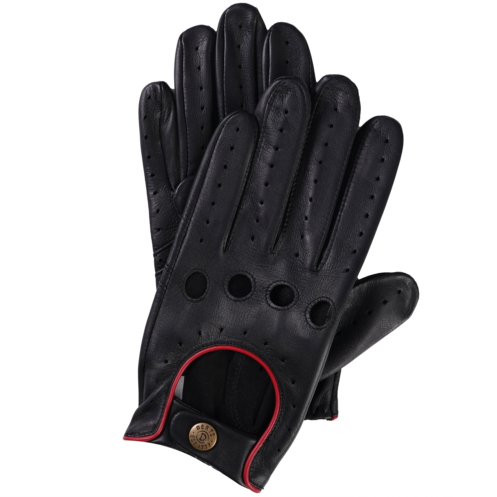 Dents Delta Leather Driving Gloves - Black