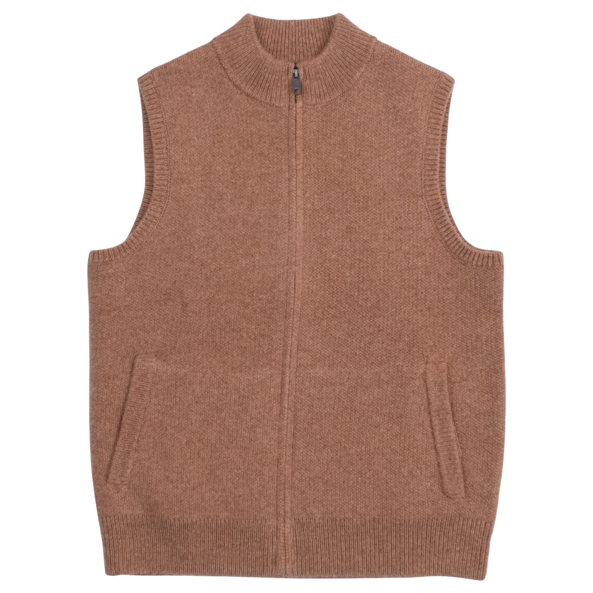 Wool Sweater Vest - Tan Mix