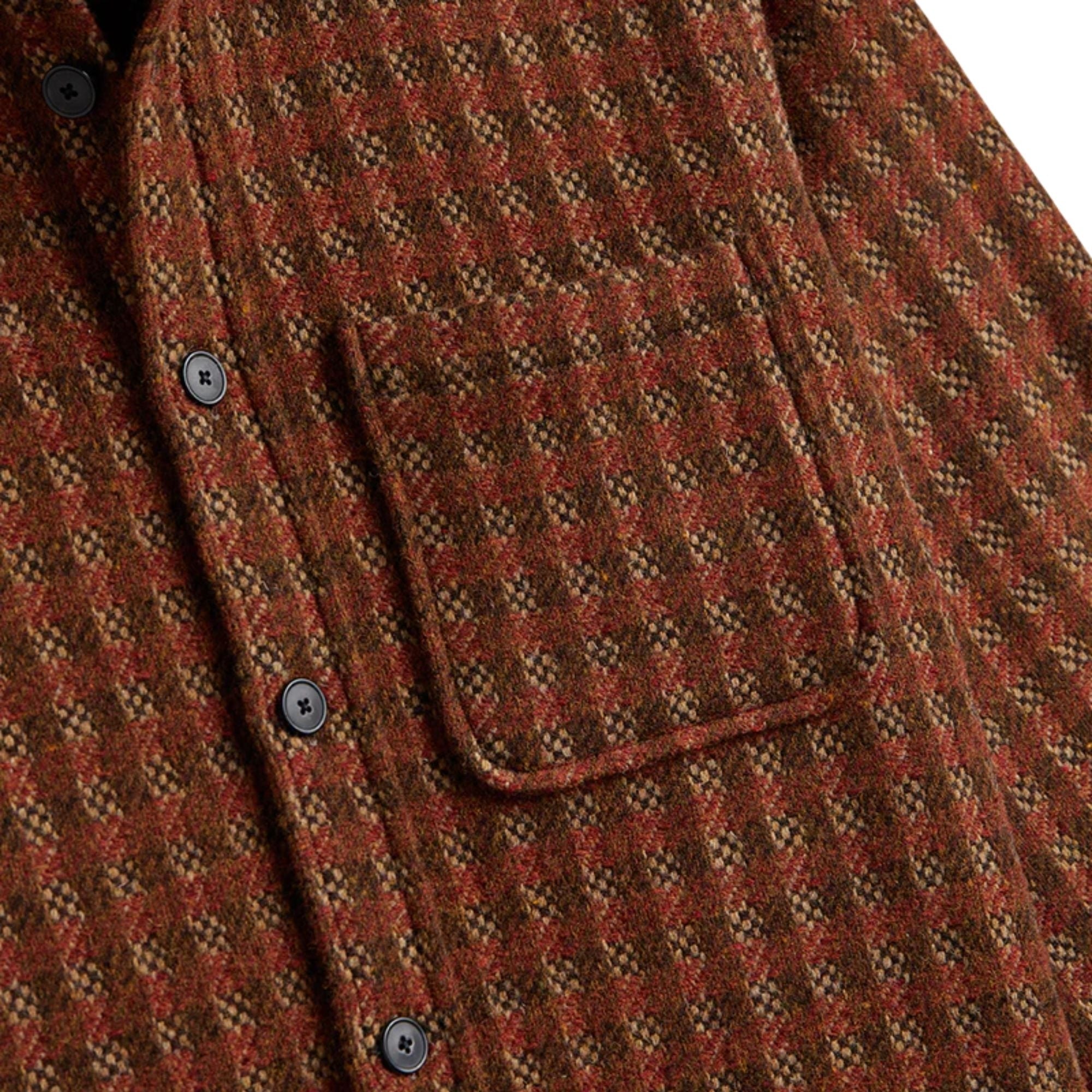 Portuguese Flannel Merino Tweed Overshirt - Brown