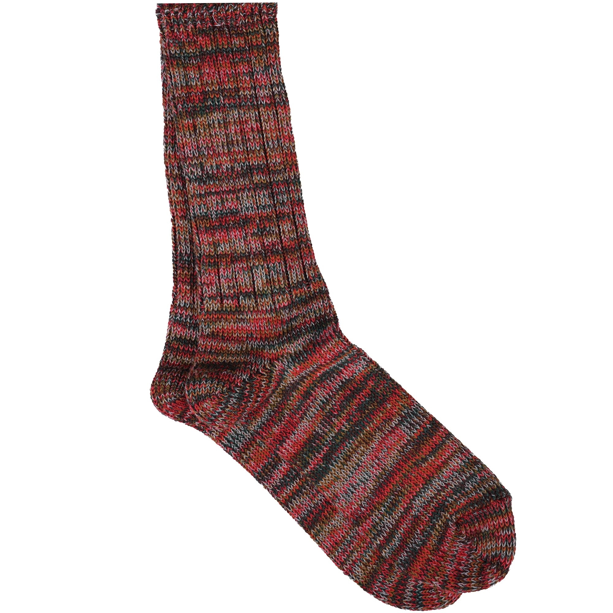 5 Colour Mix Crew Socks - Red