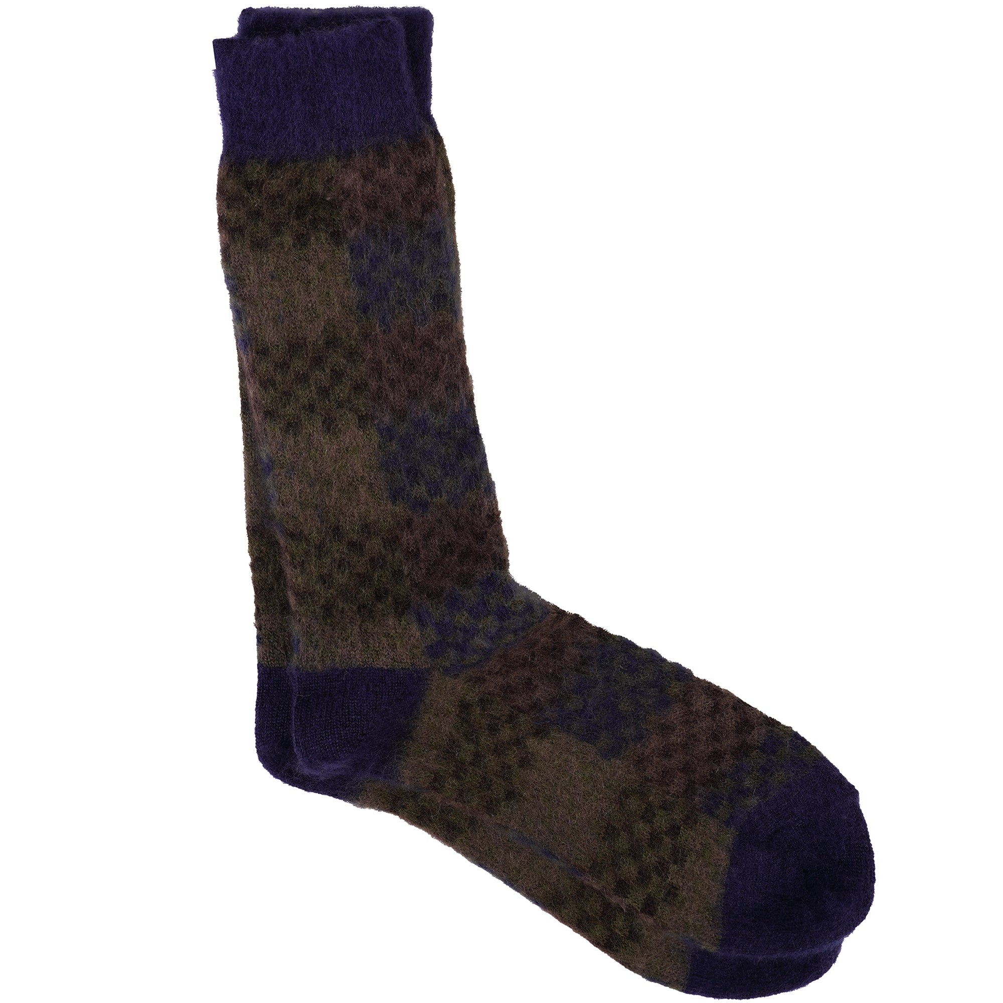 Anonymous Ism Napping Checker Crew Socks - Navy