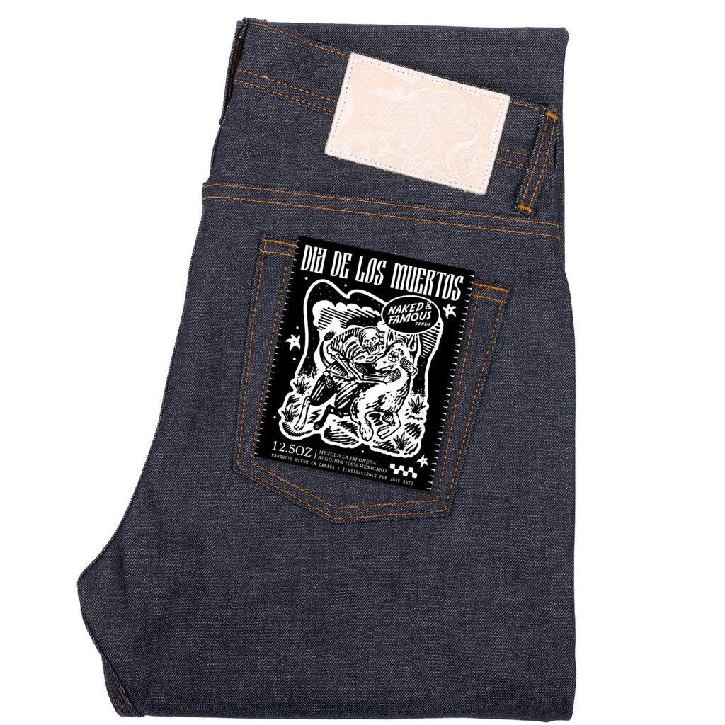 Naked and Famous Denim Weird Guy Dia De Los Muertos Selvedge - Indigo