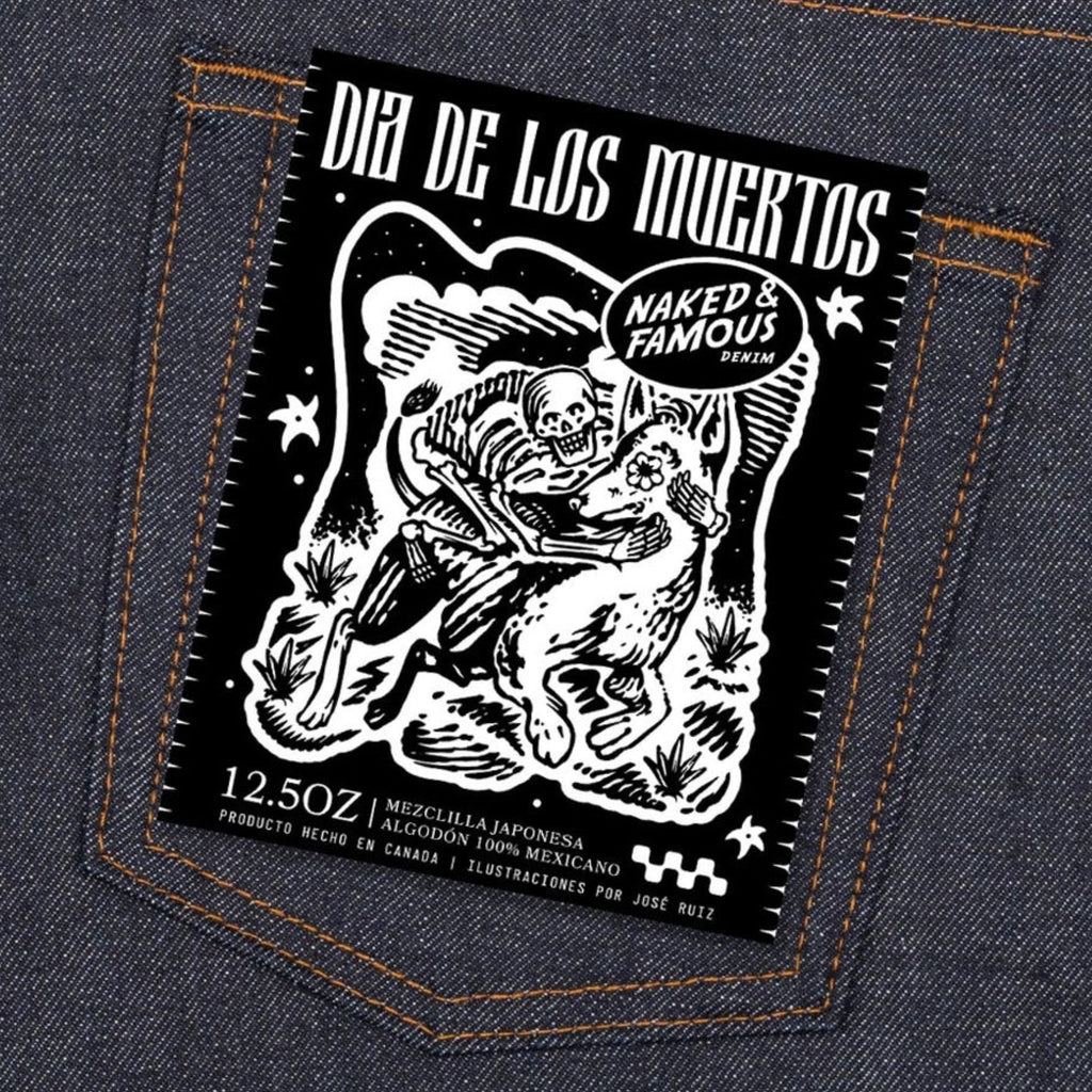 Naked and Famous Denim Weird Guy Dia De Los Muertos Selvedge - Indigo