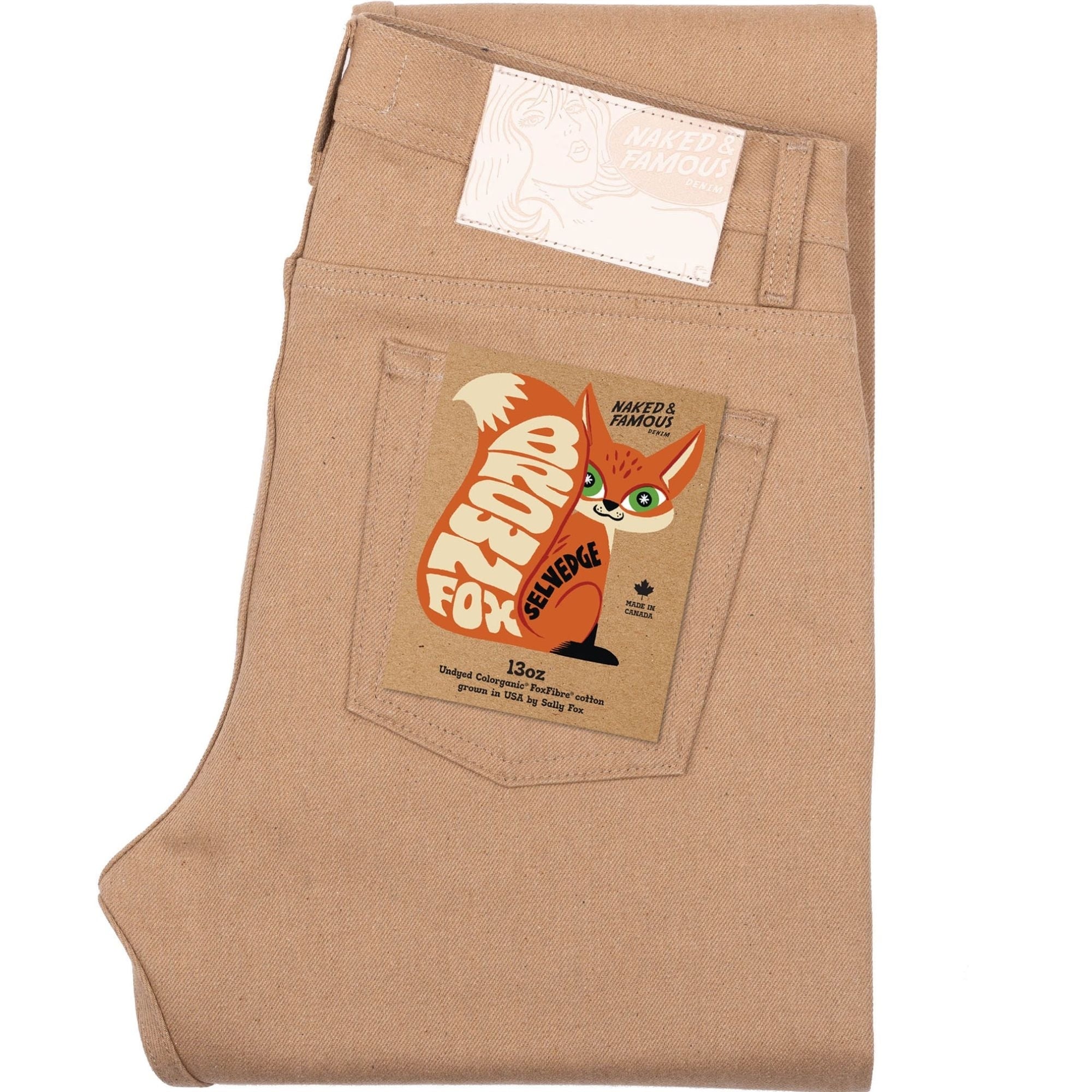 Naked and Famous Denim Weird Guy Brown Fox Selvedge - Brown