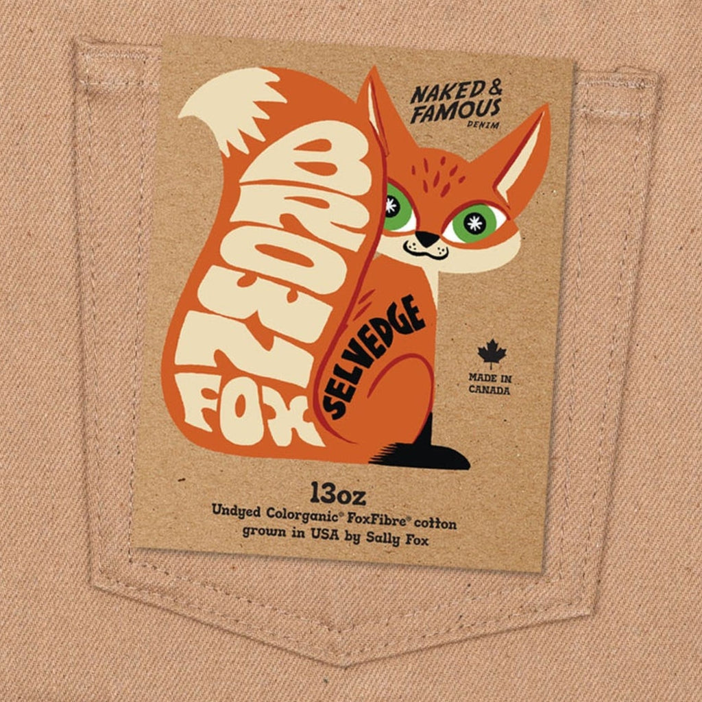 Naked and Famous Denim Weird Guy Brown Fox Selvedge - Brown