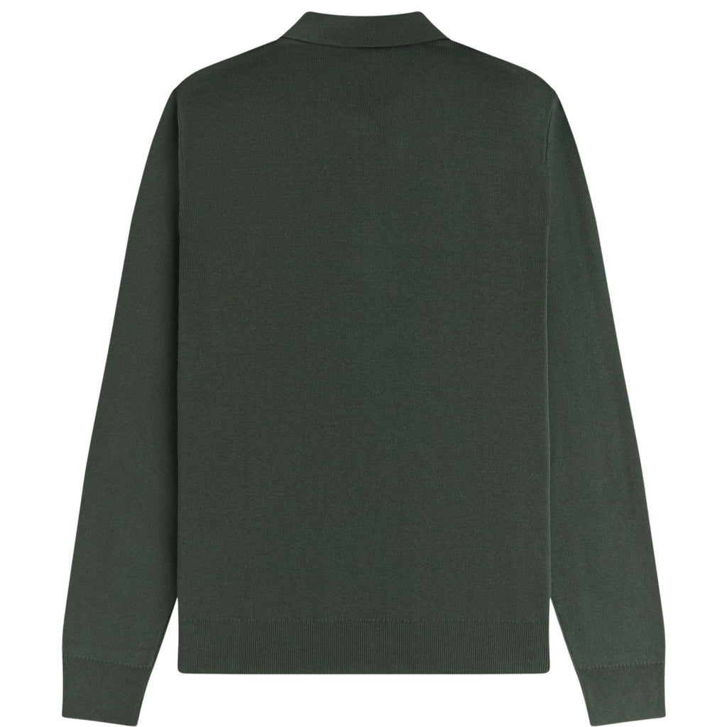 Fred Perry Tonal Stripe Knitted Shirt - Court Green