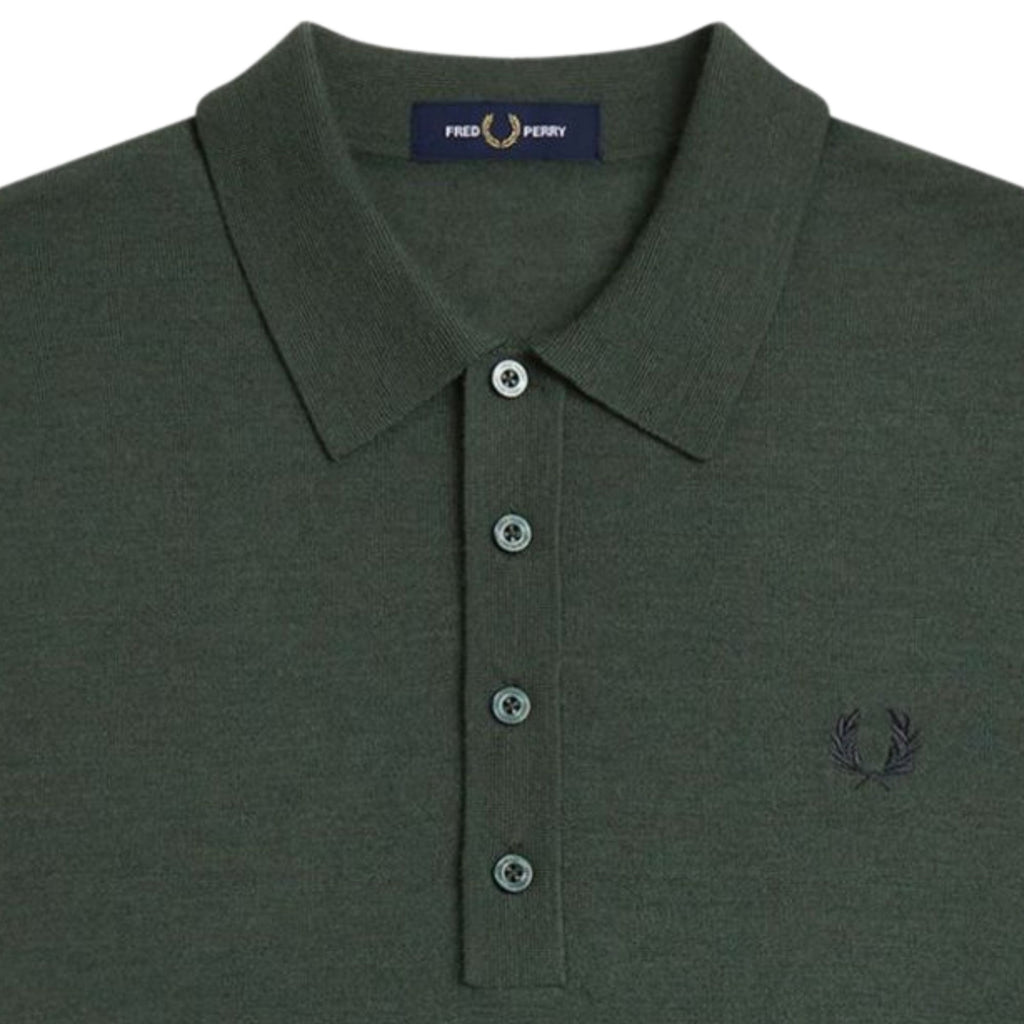 Fred Perry Fine Knit Shirt - Court Green