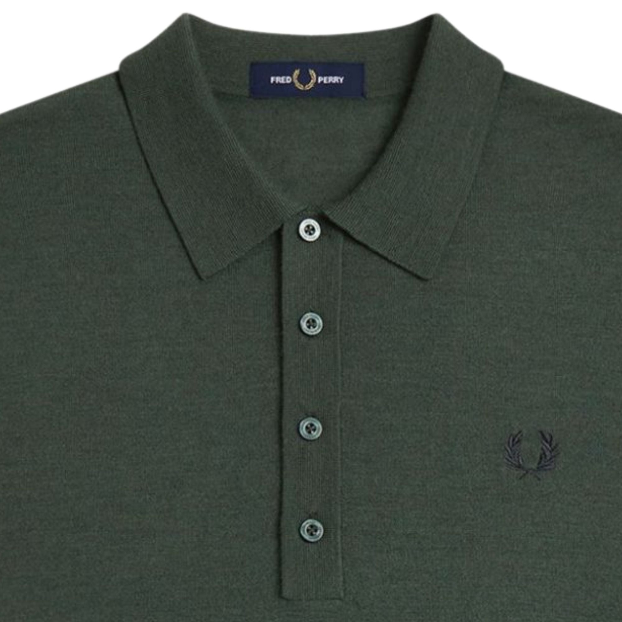 Fred Perry Fine Knit Shirt - Court Green