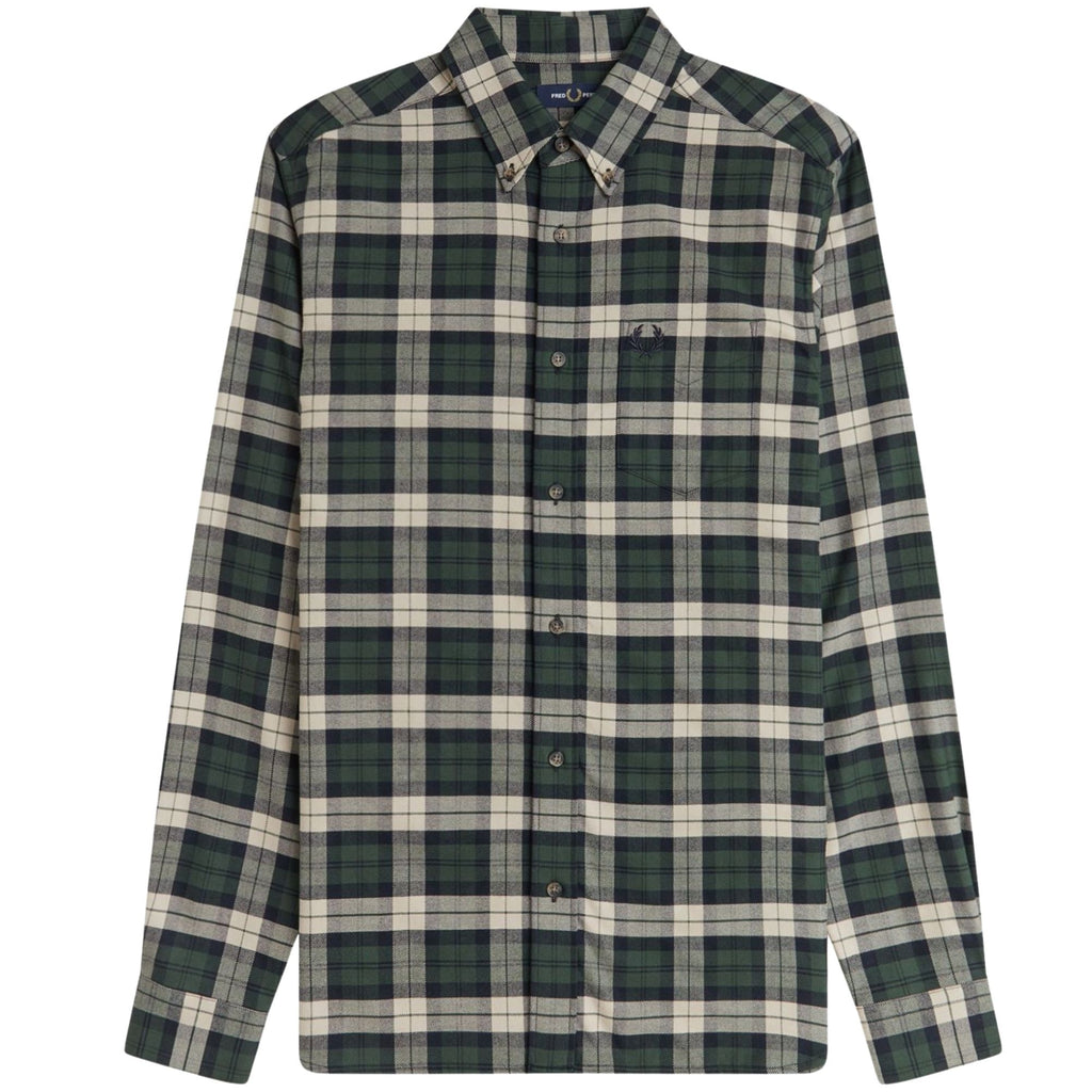 Fred Perry Brushed Twill Tartan Shirt - Court Green