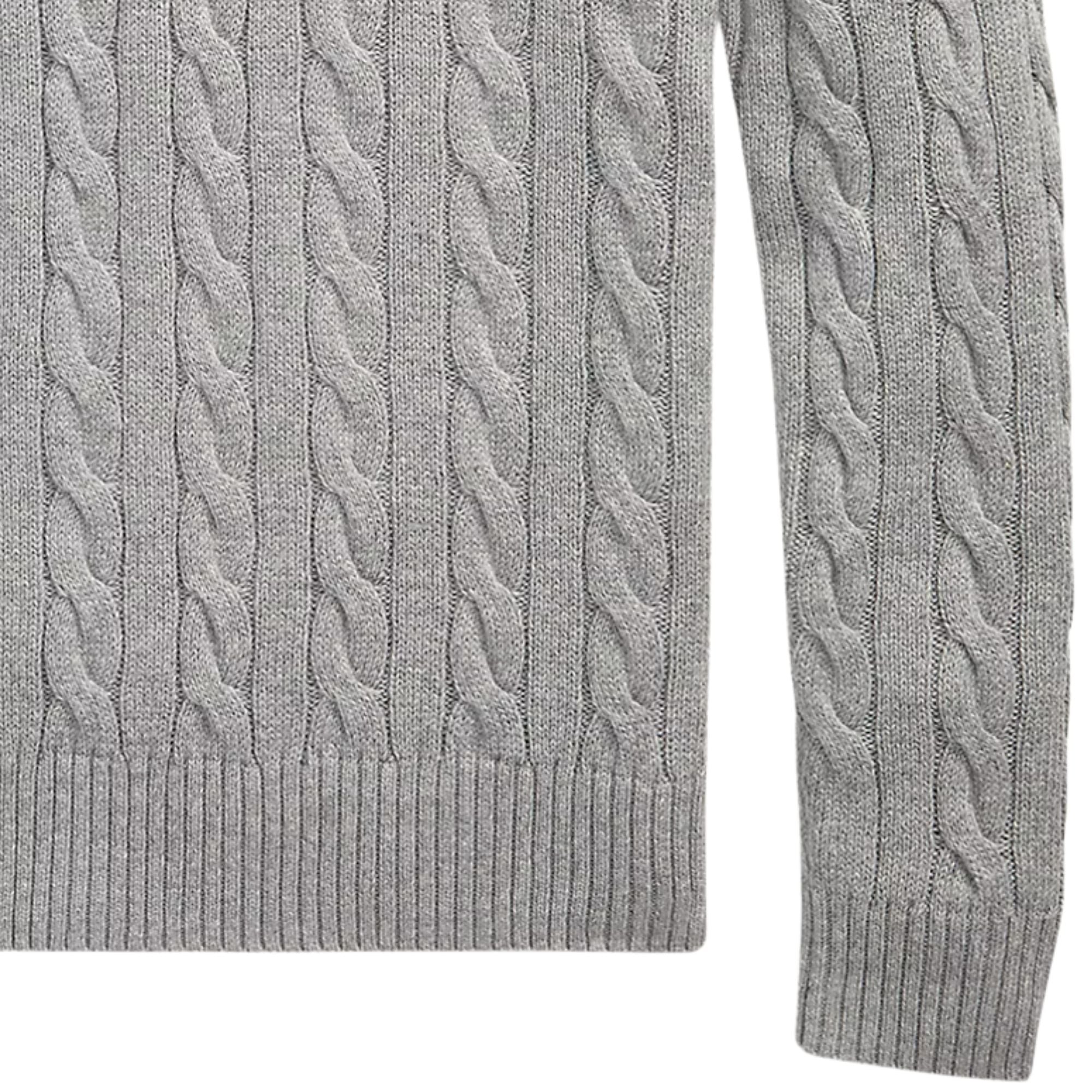 Polo Ralph Lauren Cable-Knit Quarter-Zip Jumper - Grey