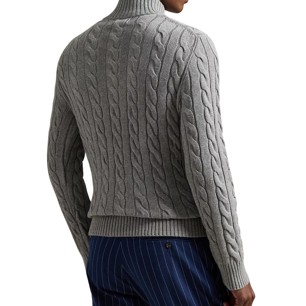 Polo Ralph Lauren Cable-Knit Quarter-Zip Jumper - Grey