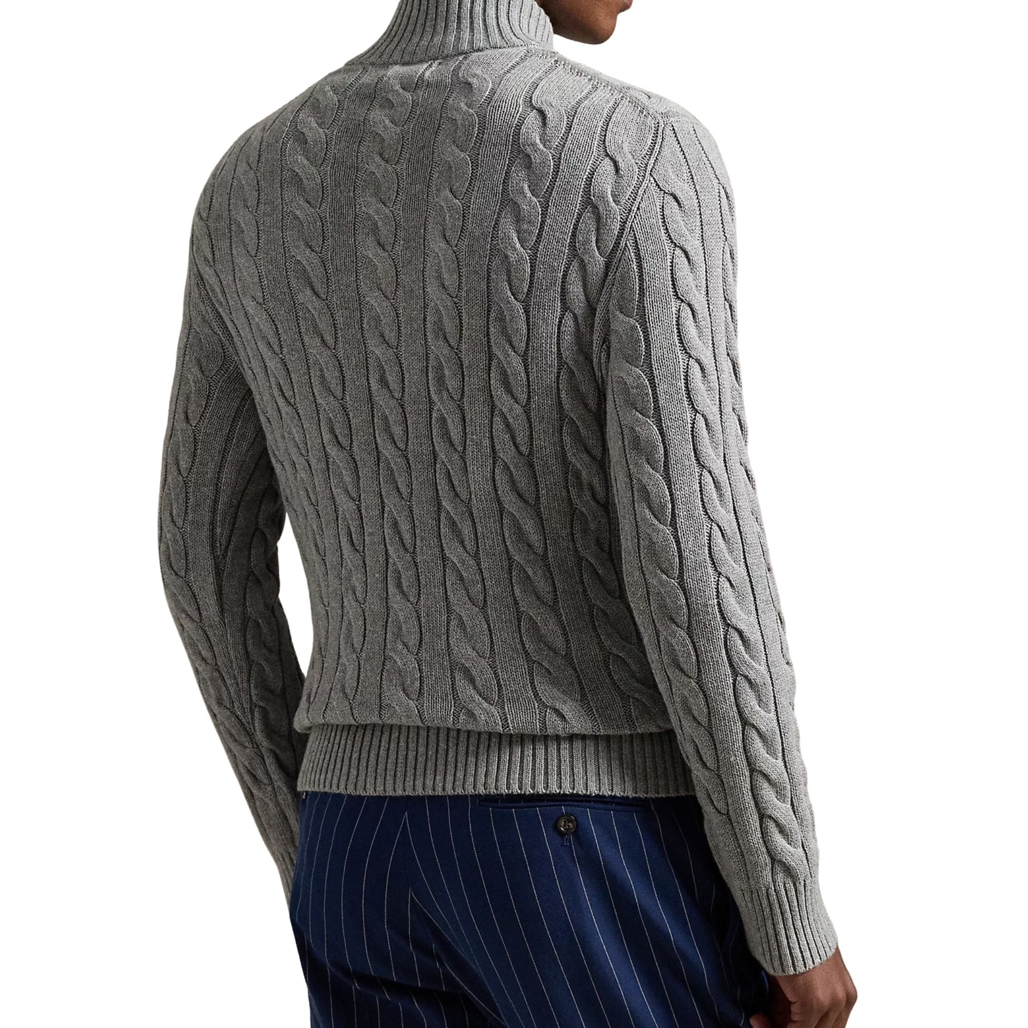 Polo Ralph Lauren Cable-Knit Quarter-Zip Jumper - Grey