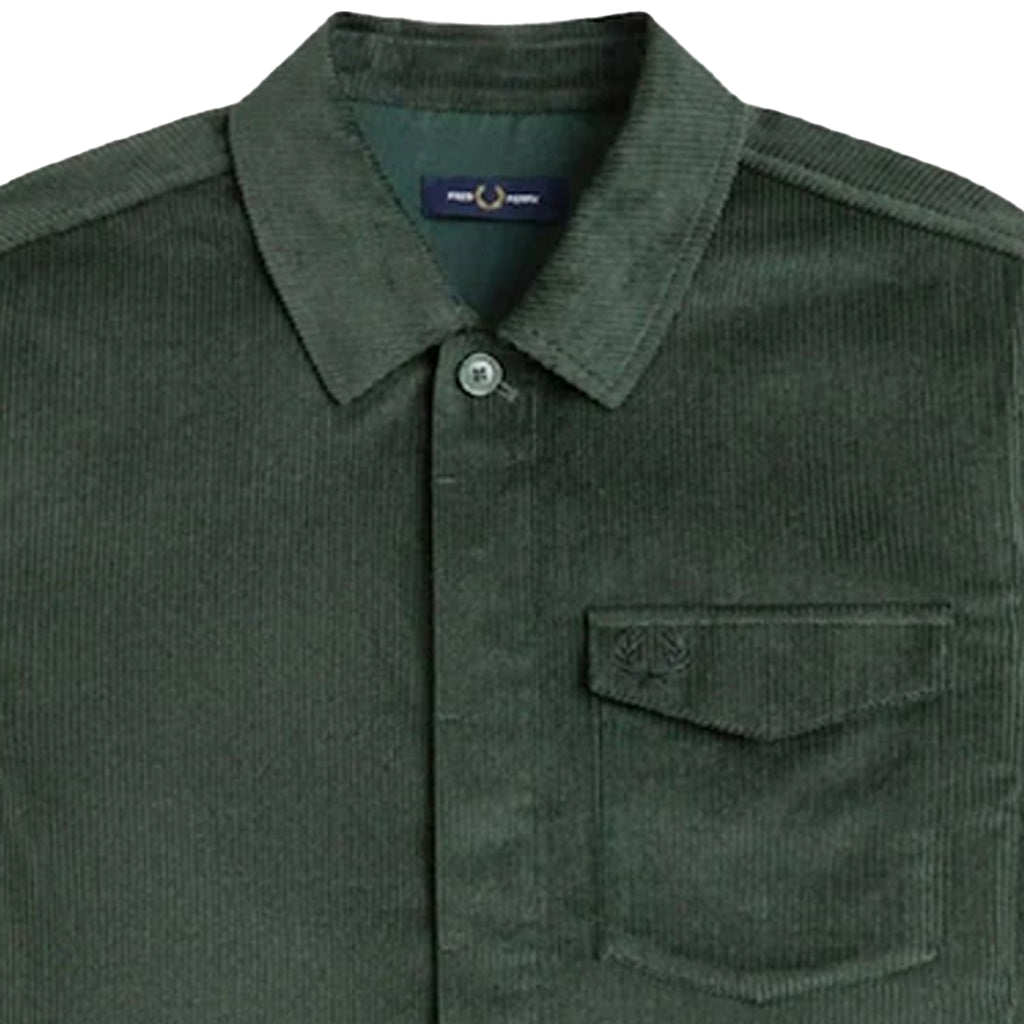 Fred Perry Corduroy Overshirt - Court Green