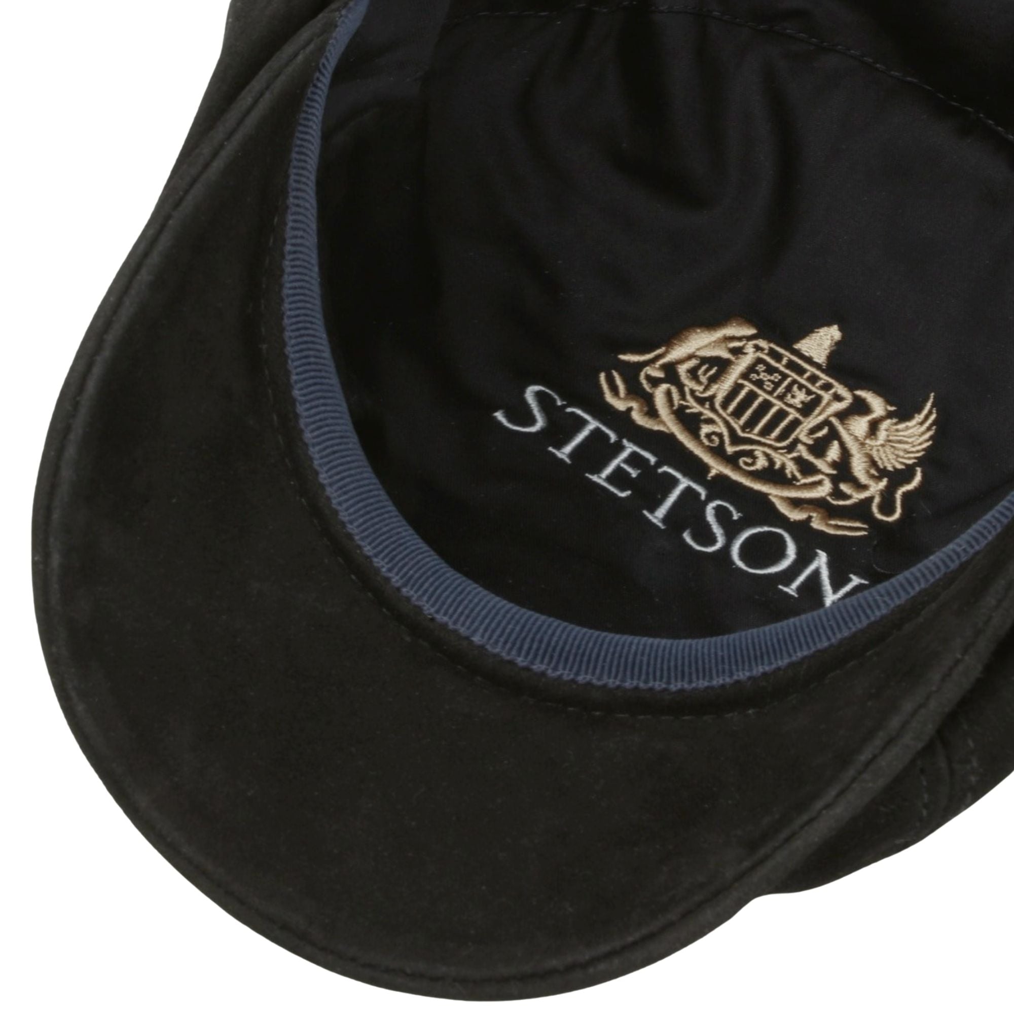 Stetson Hats Hatteras Goat Suede Flat Cap - Black