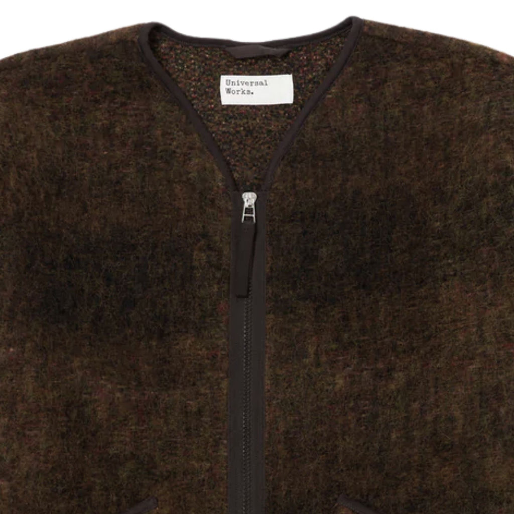 Universal Works Alps Fleece Zip Liner Jacket - Brown