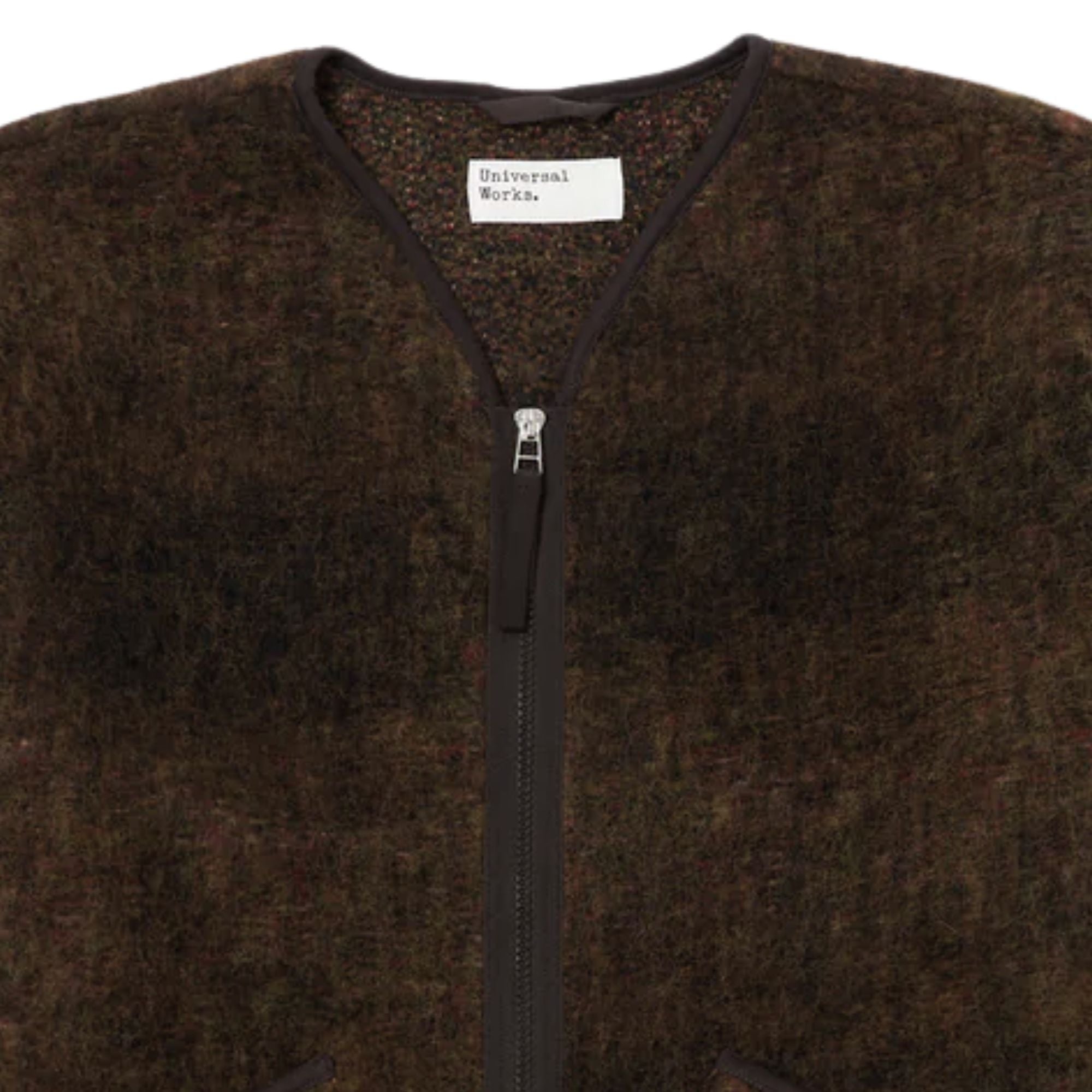 Universal Works Alps Fleece Zip Liner Jacket - Brown