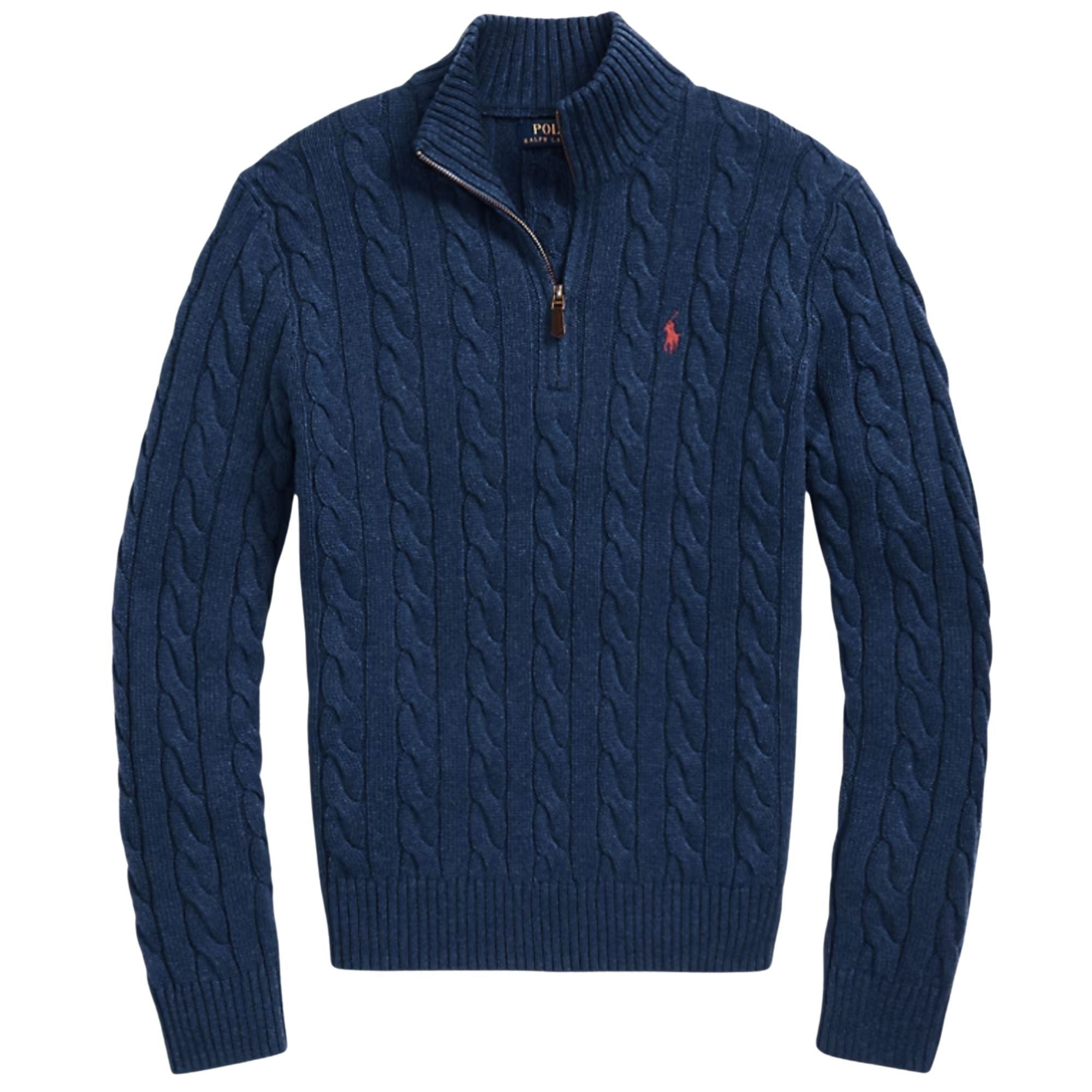 Polo Ralph Lauren Cable-Knit Quarter-Zip Jumper - Blue