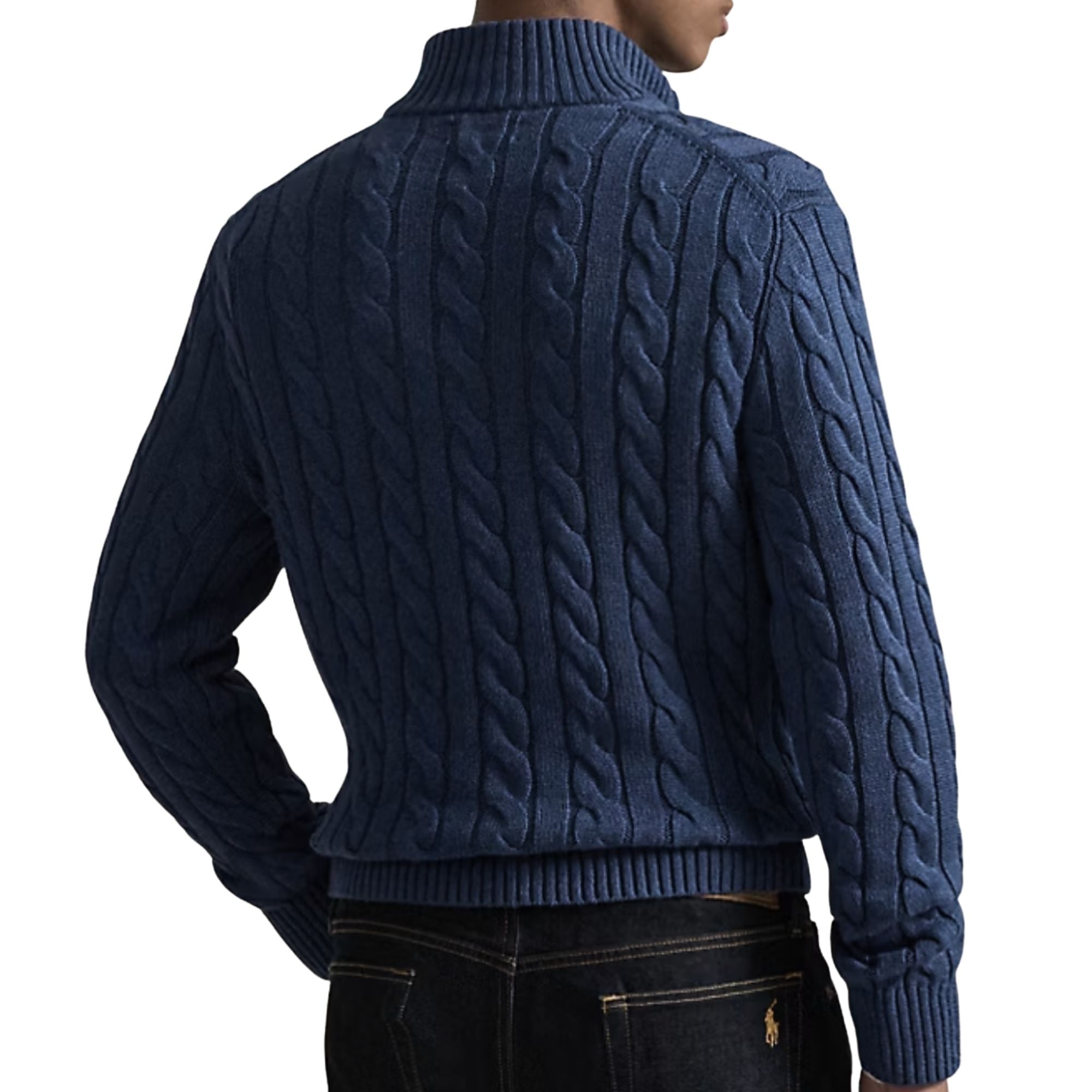 Polo Ralph Lauren Cable-Knit Quarter-Zip Jumper - Blue