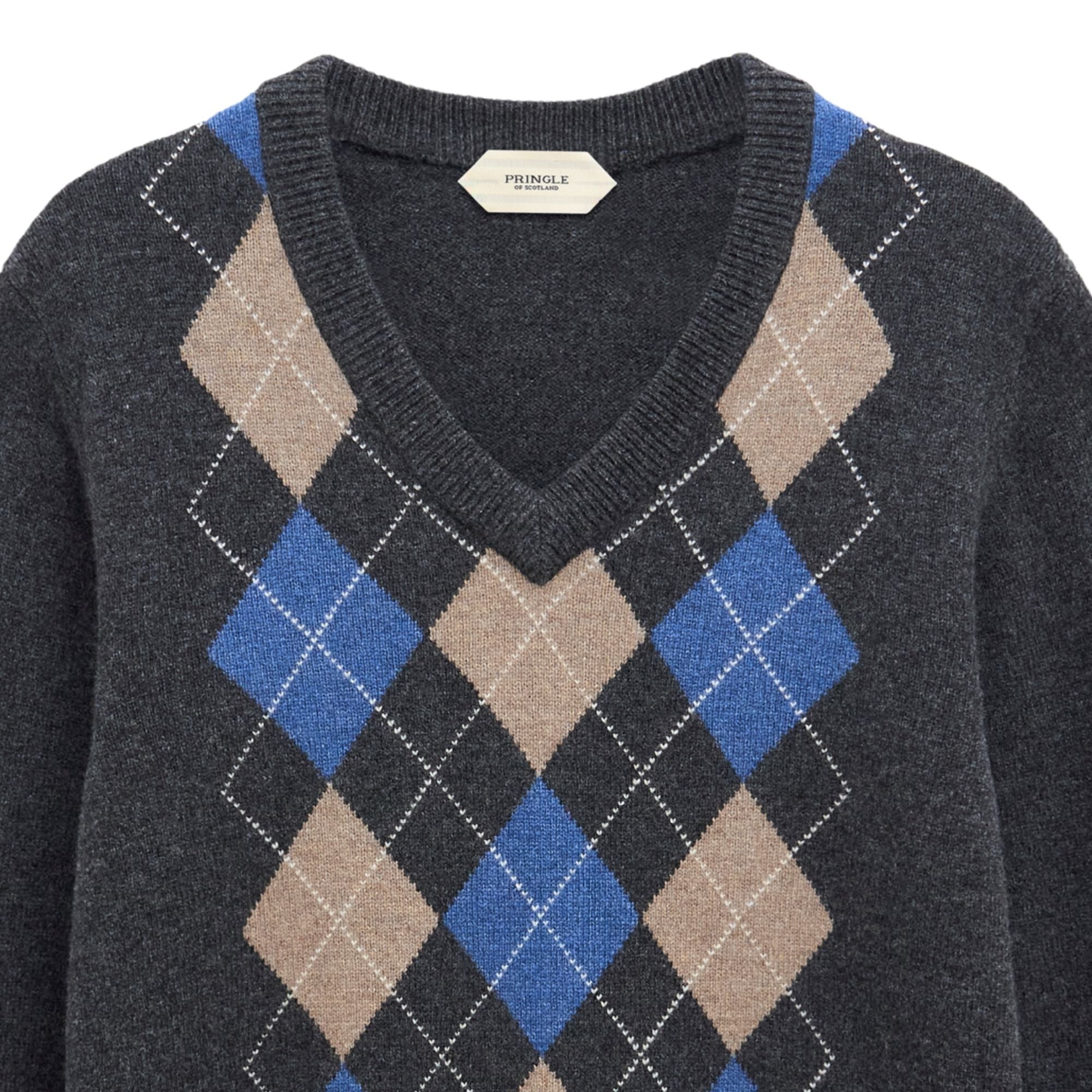 Argyle Jumper - Charcoal
