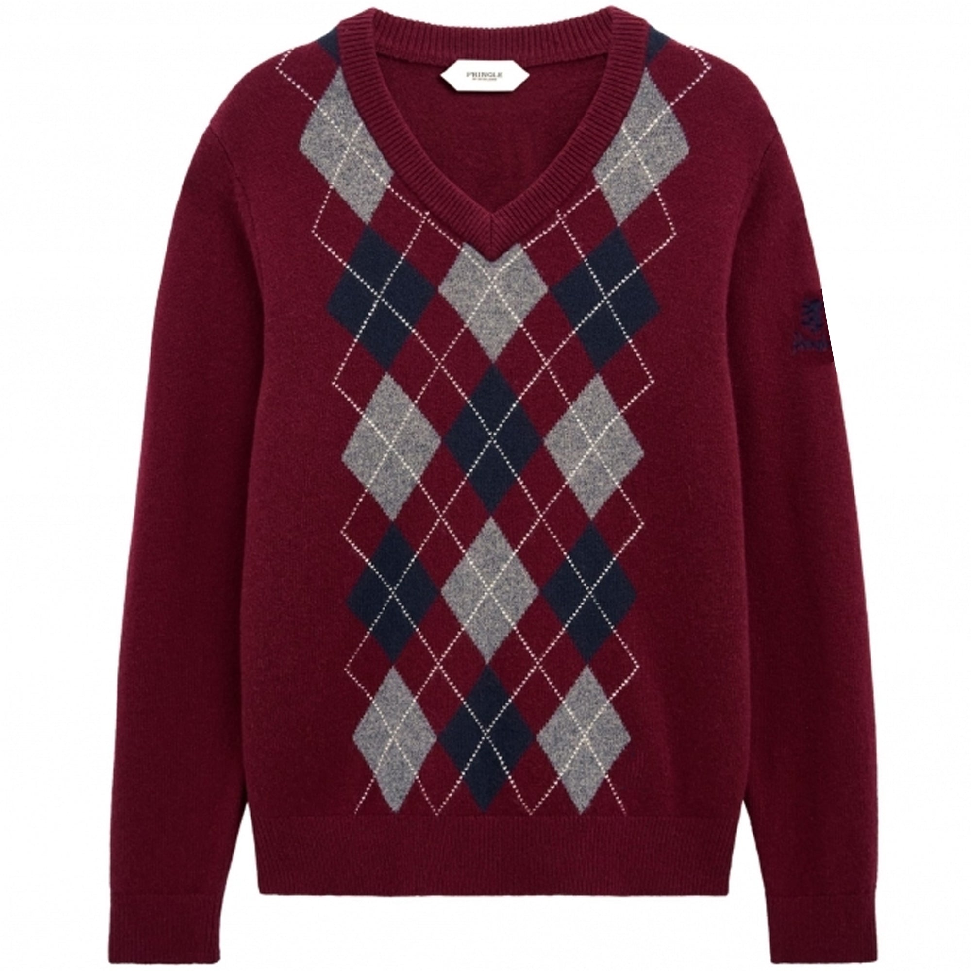 Argyle Jumper - Burgundy