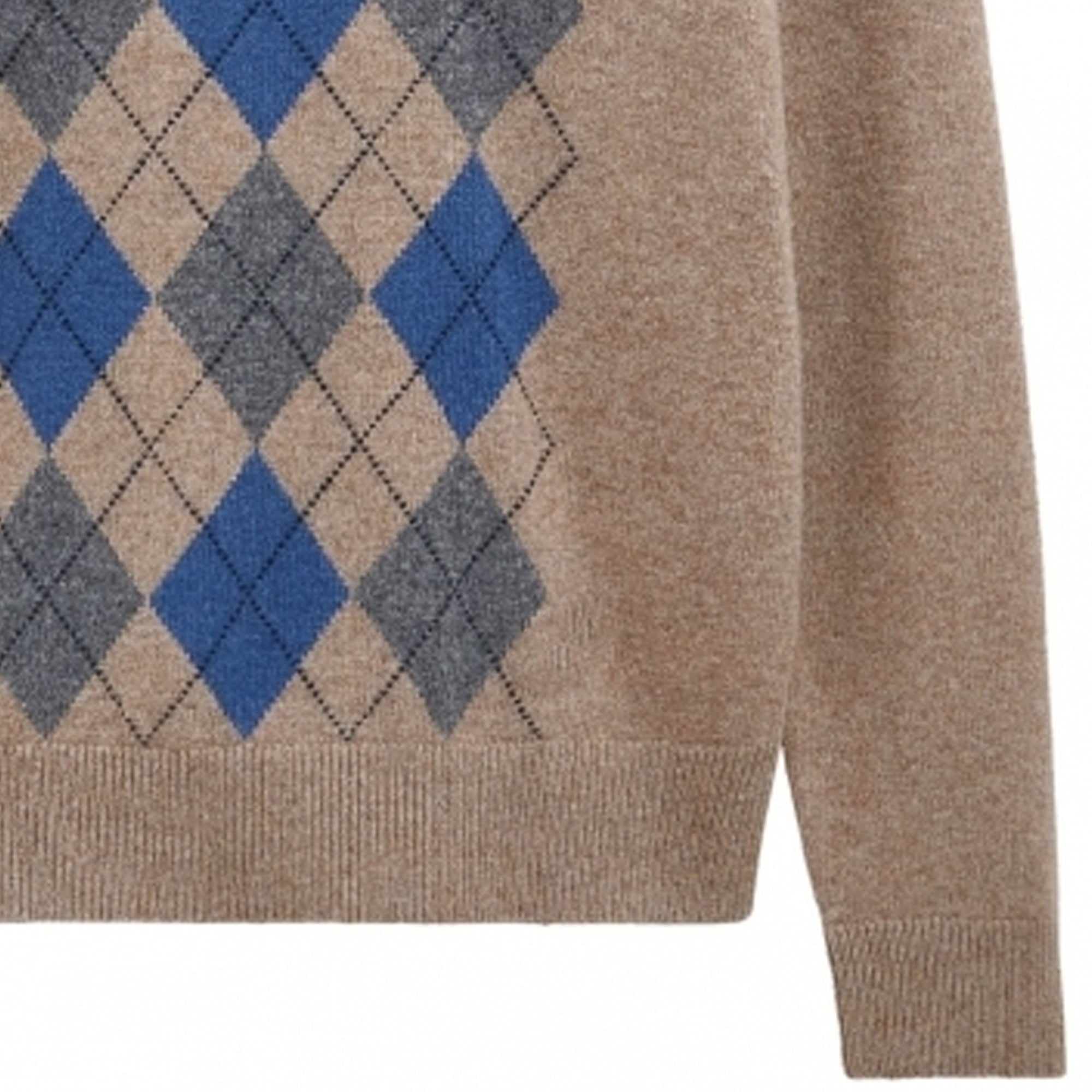 Argyle Jumper - Mushroom