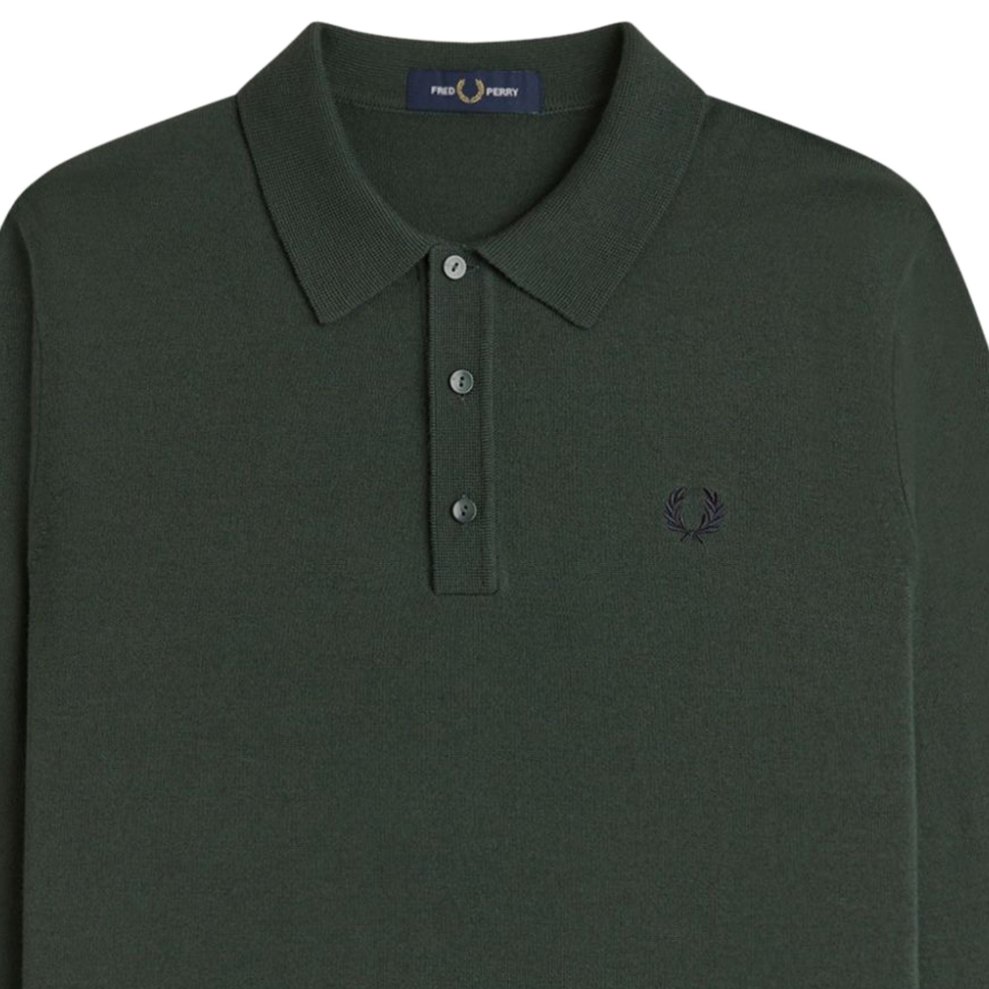 Classic Knitted Long Sleeve Shirt - Court Green