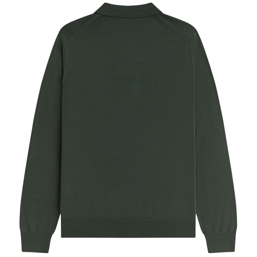 Fred Perry Classic Knitted Long Sleeve Shirt - Court Green