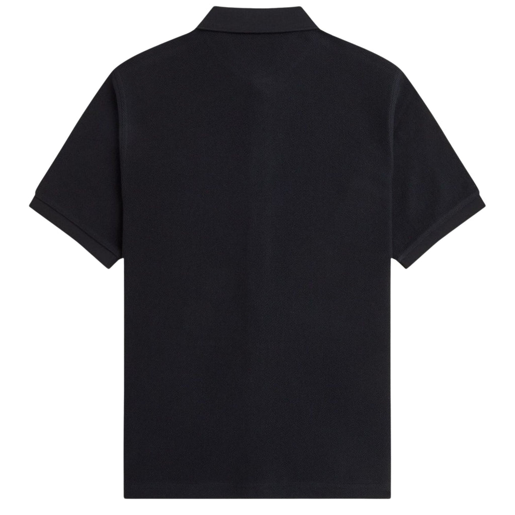 Fred Perry Panelled Button Through Polo Shirt - Black