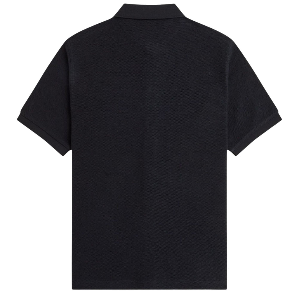 Fred Perry Panelled Button Through Polo Shirt - Black