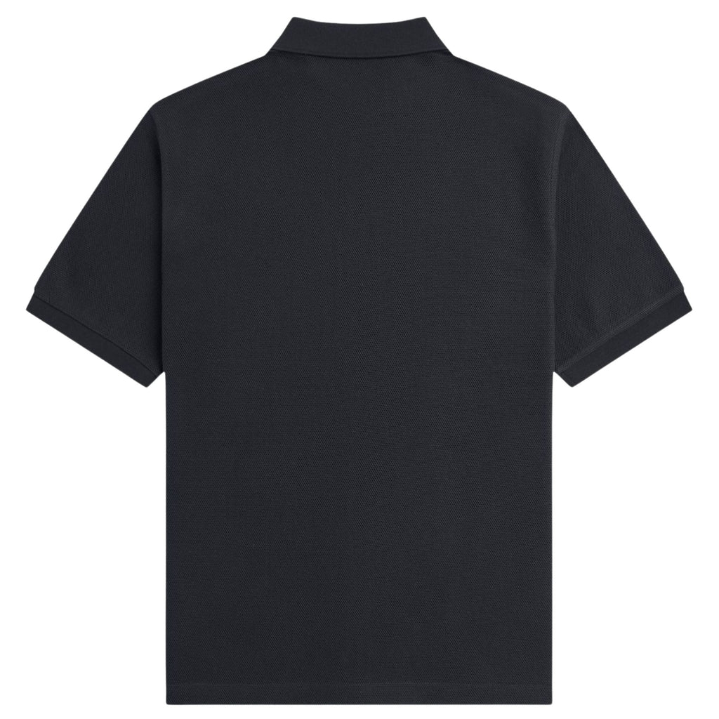 Fred Perry Panelled Button Through Polo Shirt - Black