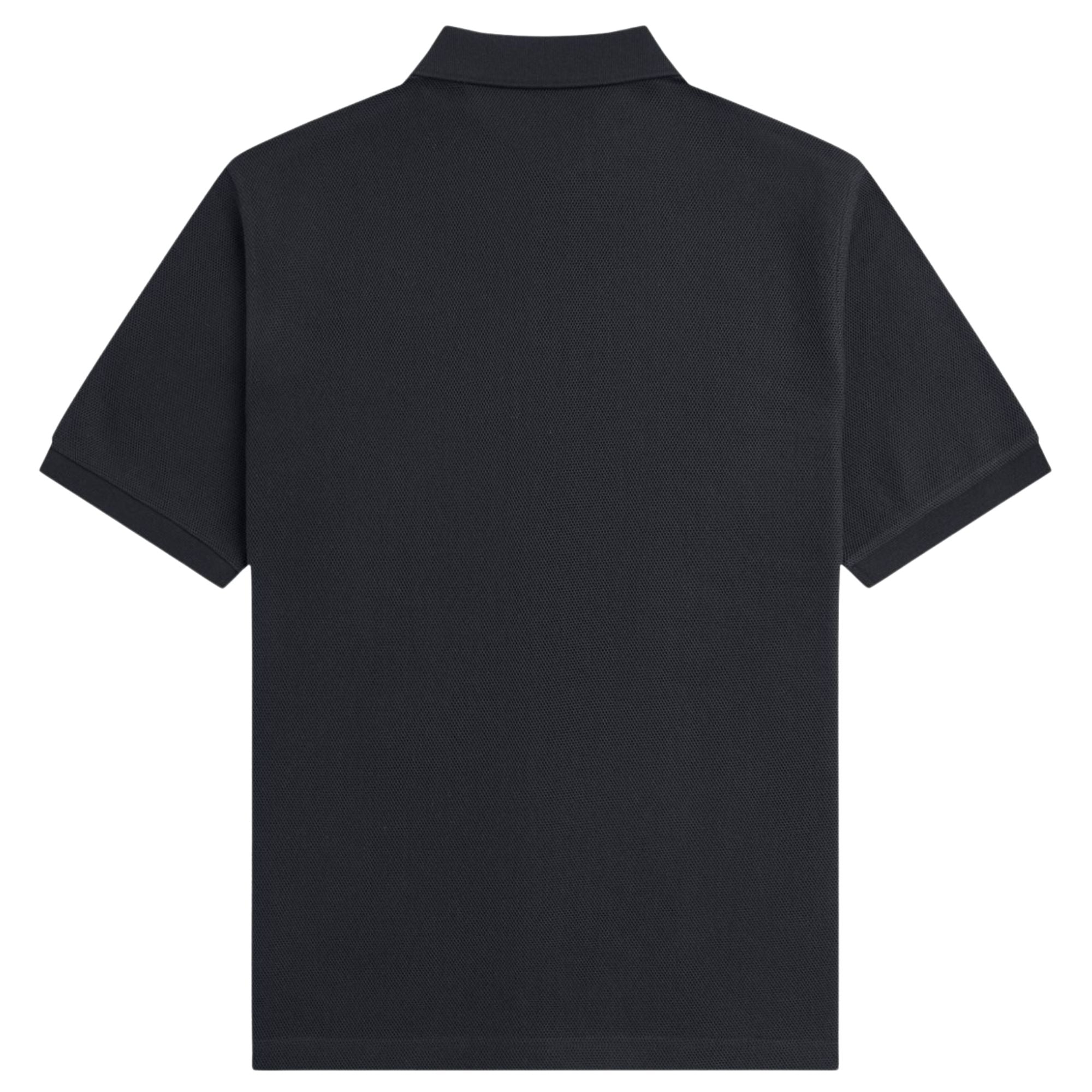 Fred Perry Panelled Button Through Polo Shirt - Black