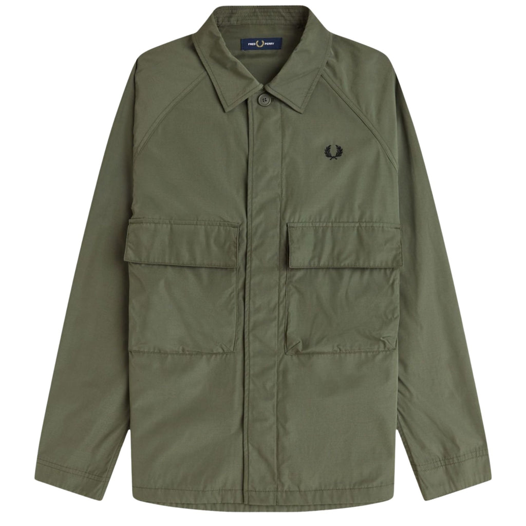 Fred Perry Raglan Utility Overshirt - Green