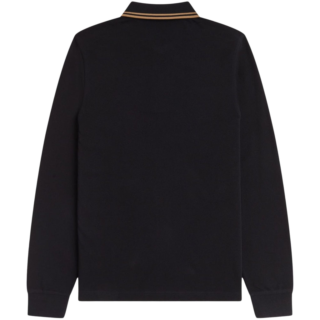 Fred Perry M3636 Long Sleeve Twin Tipped Polo Shirt - Black