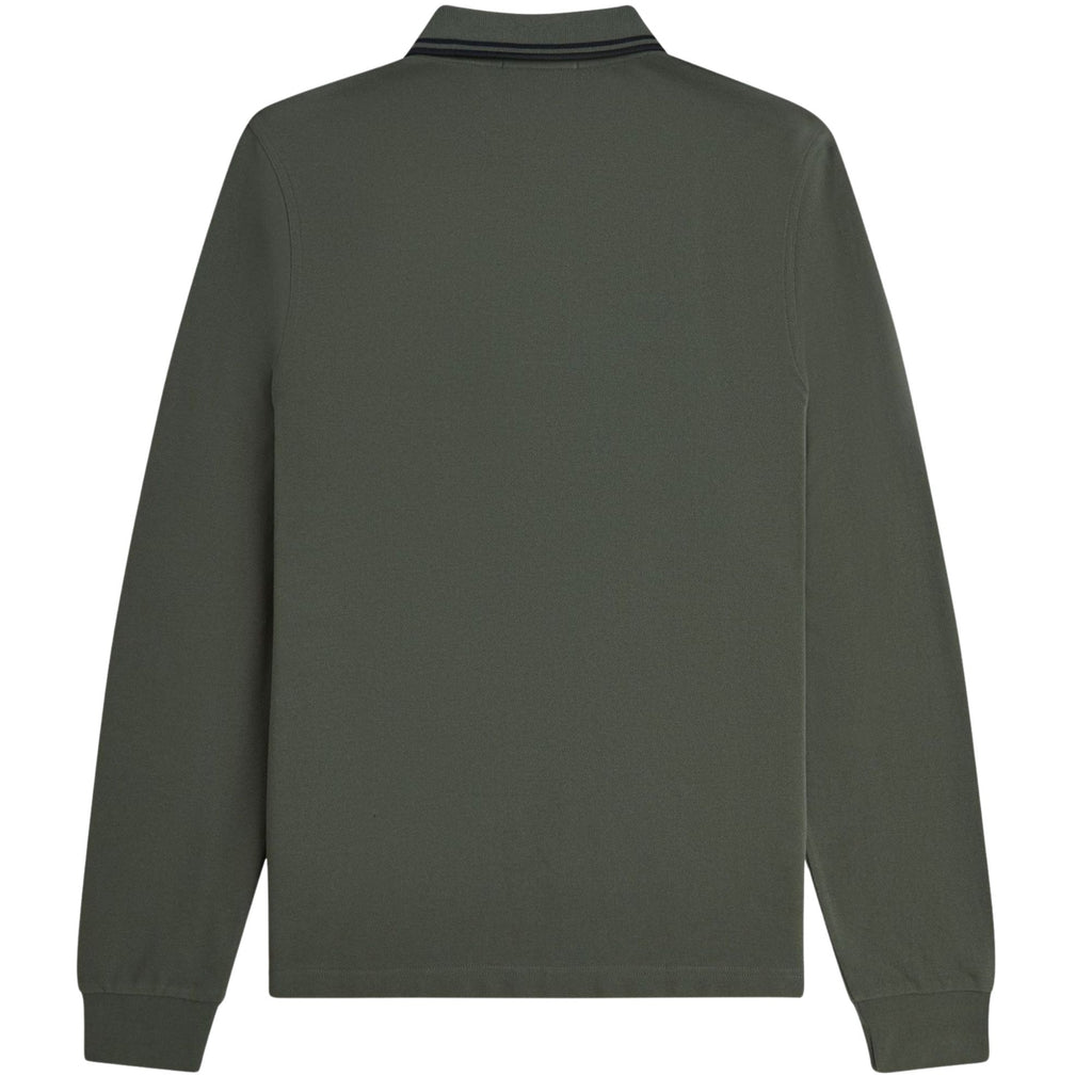 Fred Perry M3636 Long Sleeve Twin Tipped Polo Shirt - Green