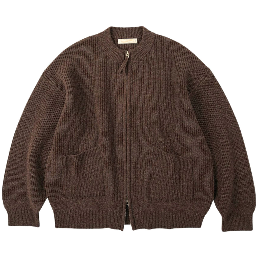 FrizmWORKS Wool Deck Zip Up Cardigan - Choco Brown