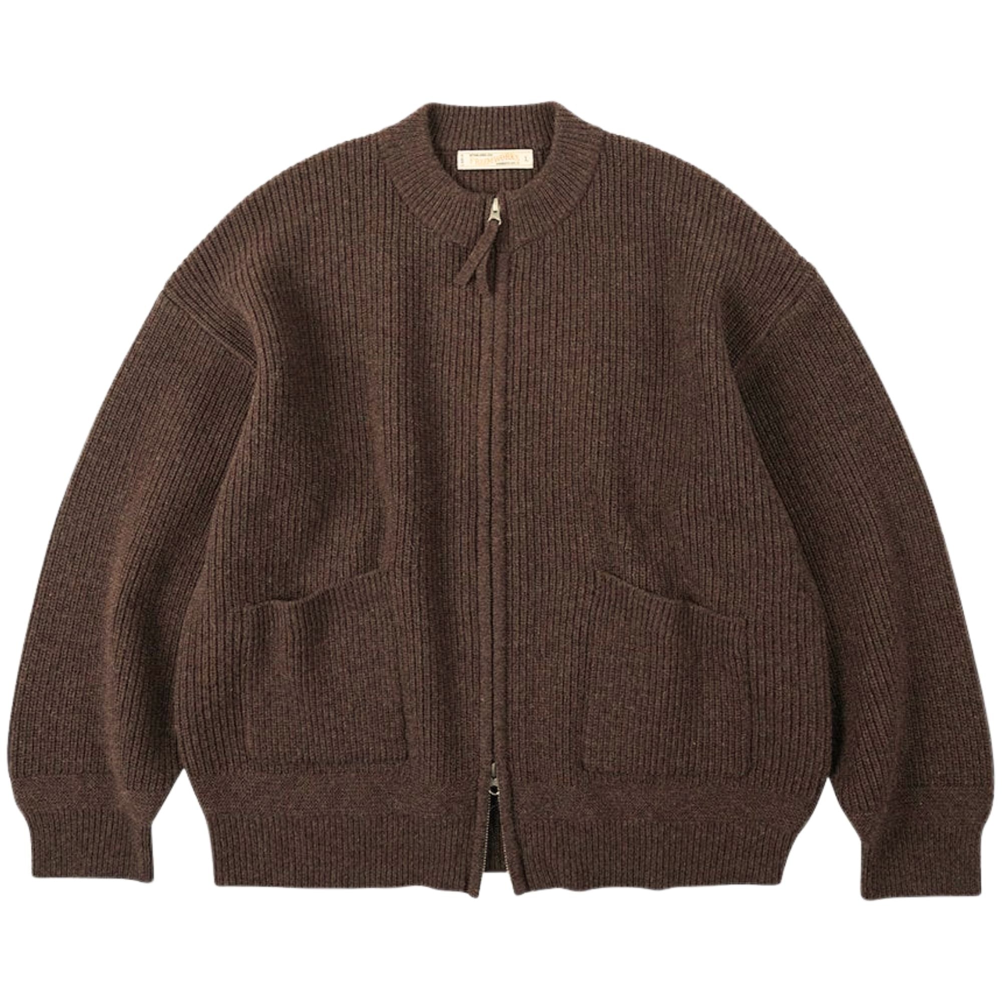 FrizmWORKS Wool Deck Zip Up Cardigan - Choco Brown