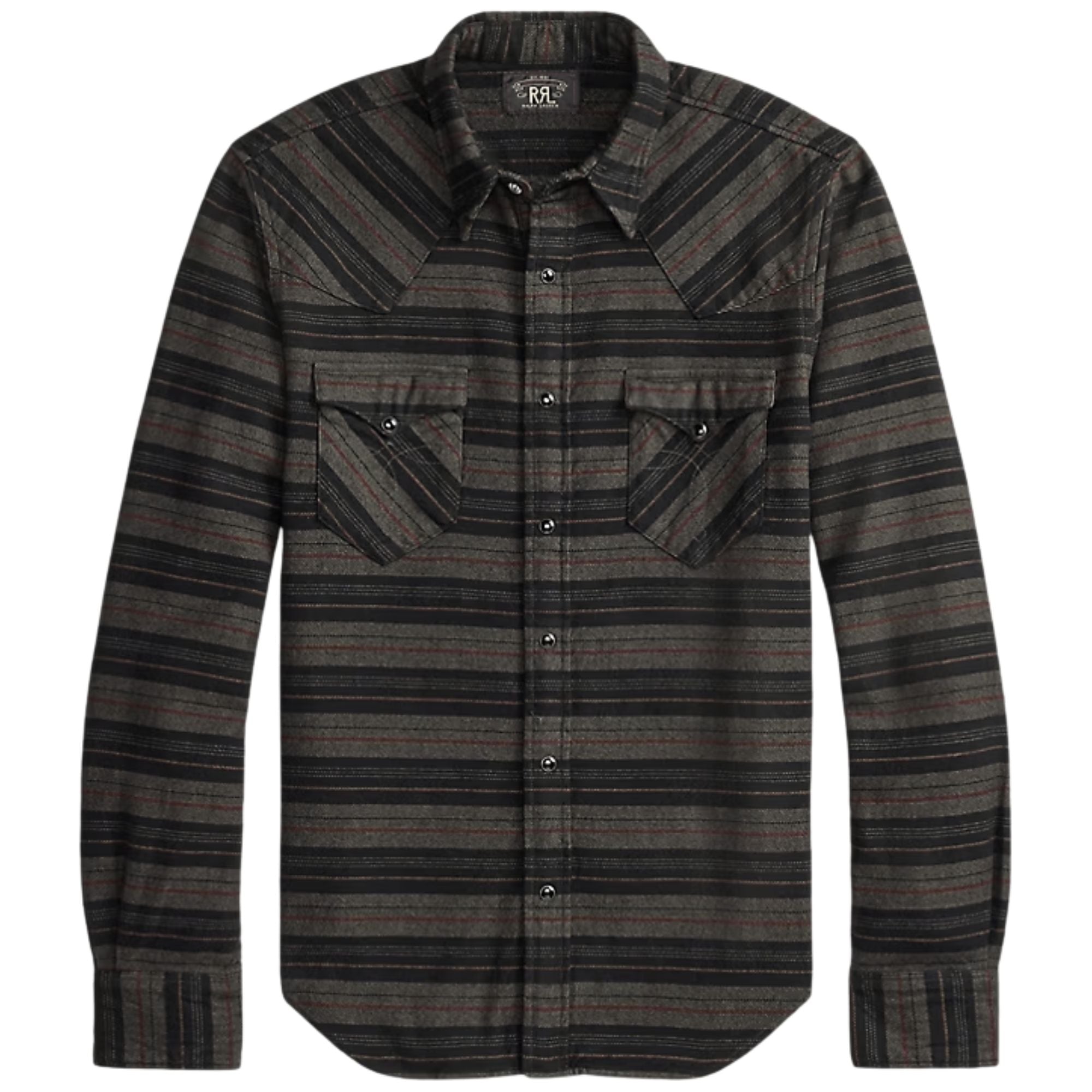 RRL by Ralph Lauren Slim Fit Plaid Twill Western Shirt - Navy