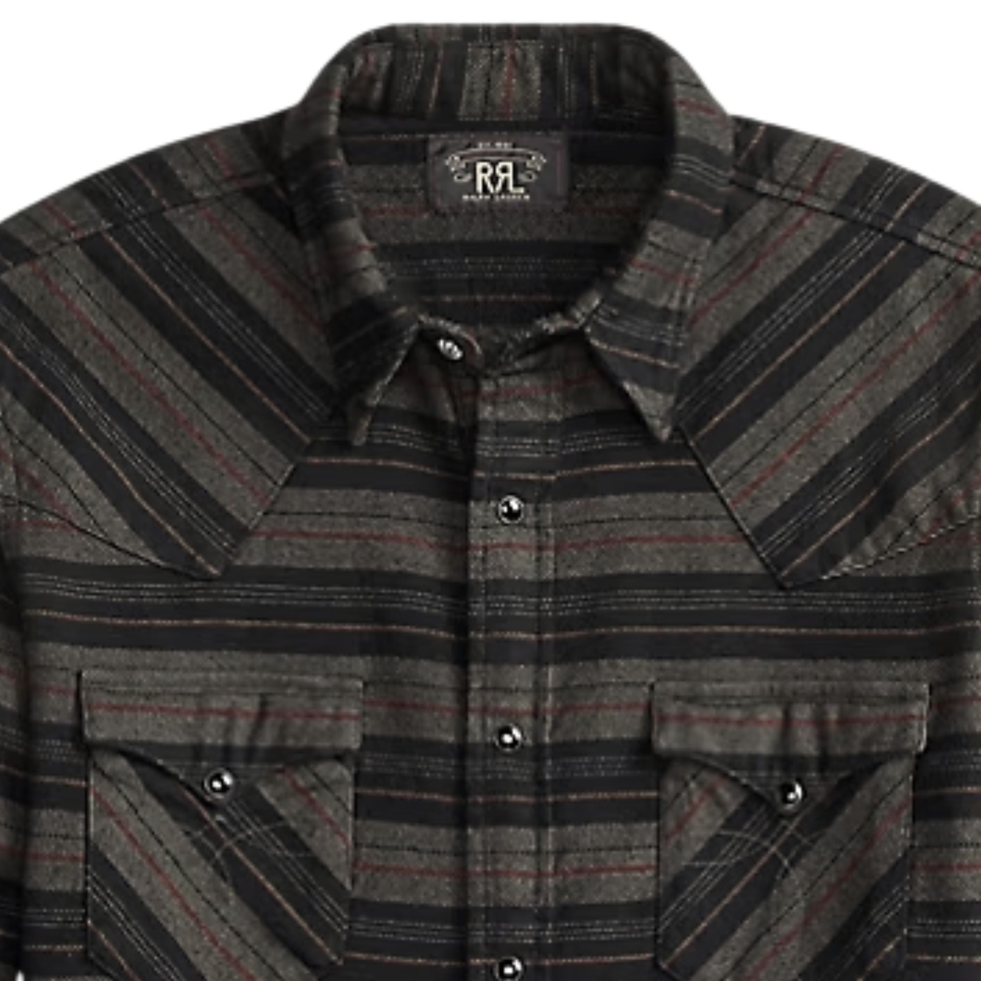 RRL by Ralph Lauren Slim Fit Plaid Twill Western Shirt - Navy
