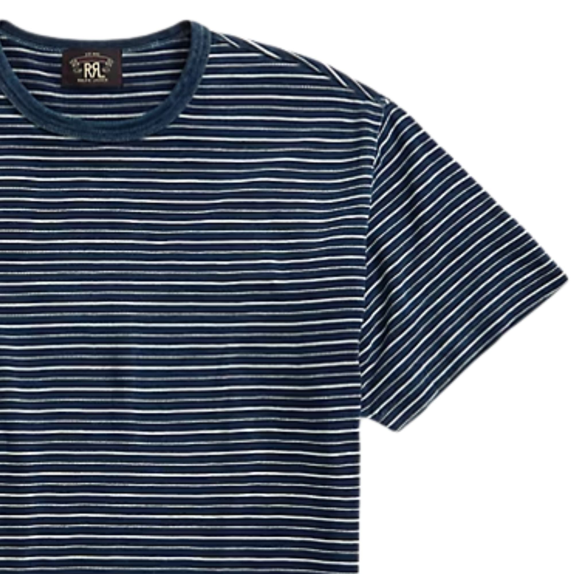 Indigo Striped Jacquard T-Shirt - Indigo Blue