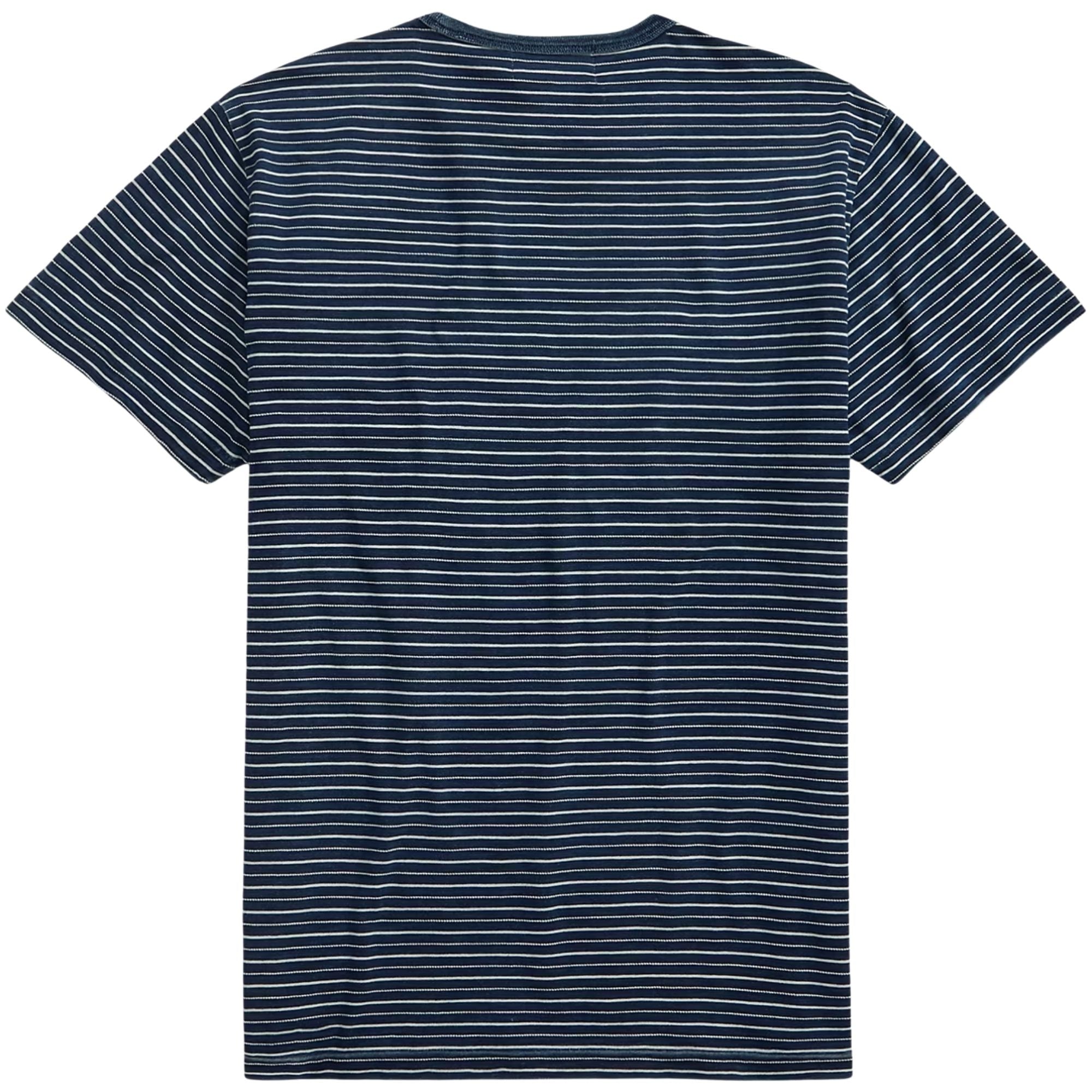 Indigo Striped Jacquard T-Shirt - Indigo Blue