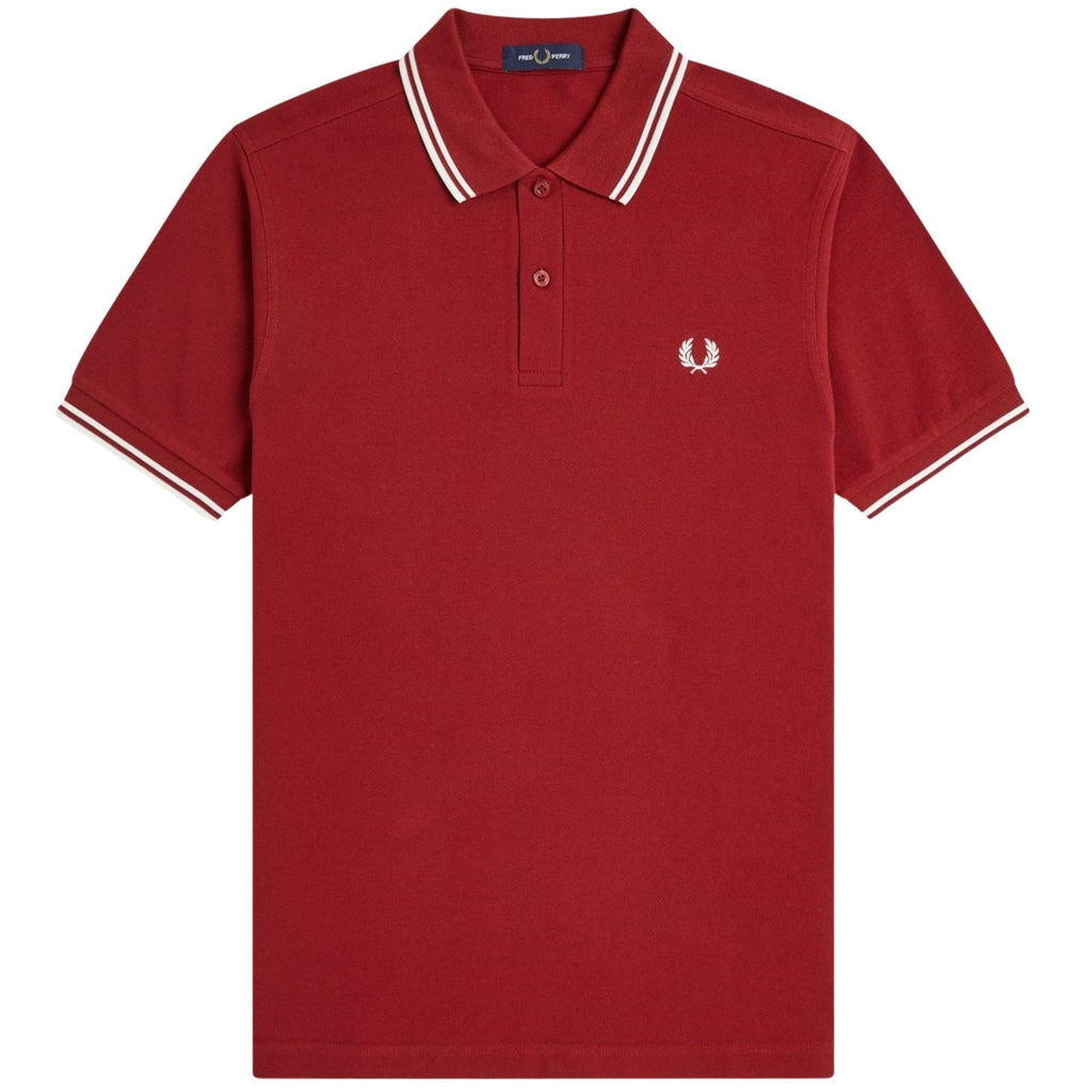 Fred Perry M3600 Twin Tipped Polo Shirt - Burnt Red