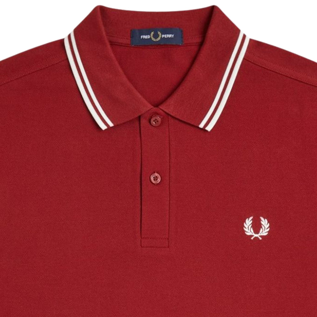 Fred Perry M3600 Twin Tipped Polo Shirt - Burnt Red