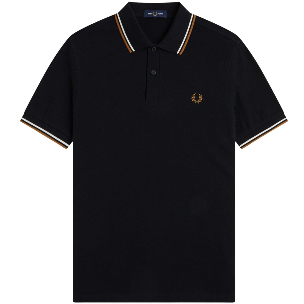 Fred Perry M3600 Twin Tipped Polo Shirt - Black