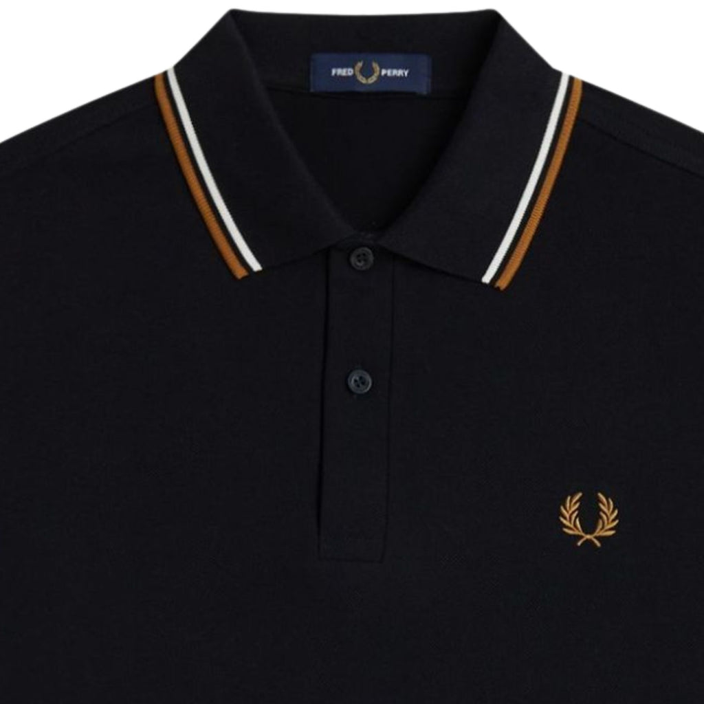 Fred Perry M3600 Twin Tipped Polo Shirt - Black